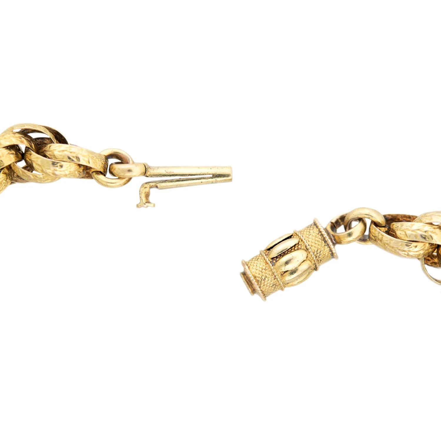 Georgian 15k Hand Wrought Chain with Barrel Clasp 17" - Image 5