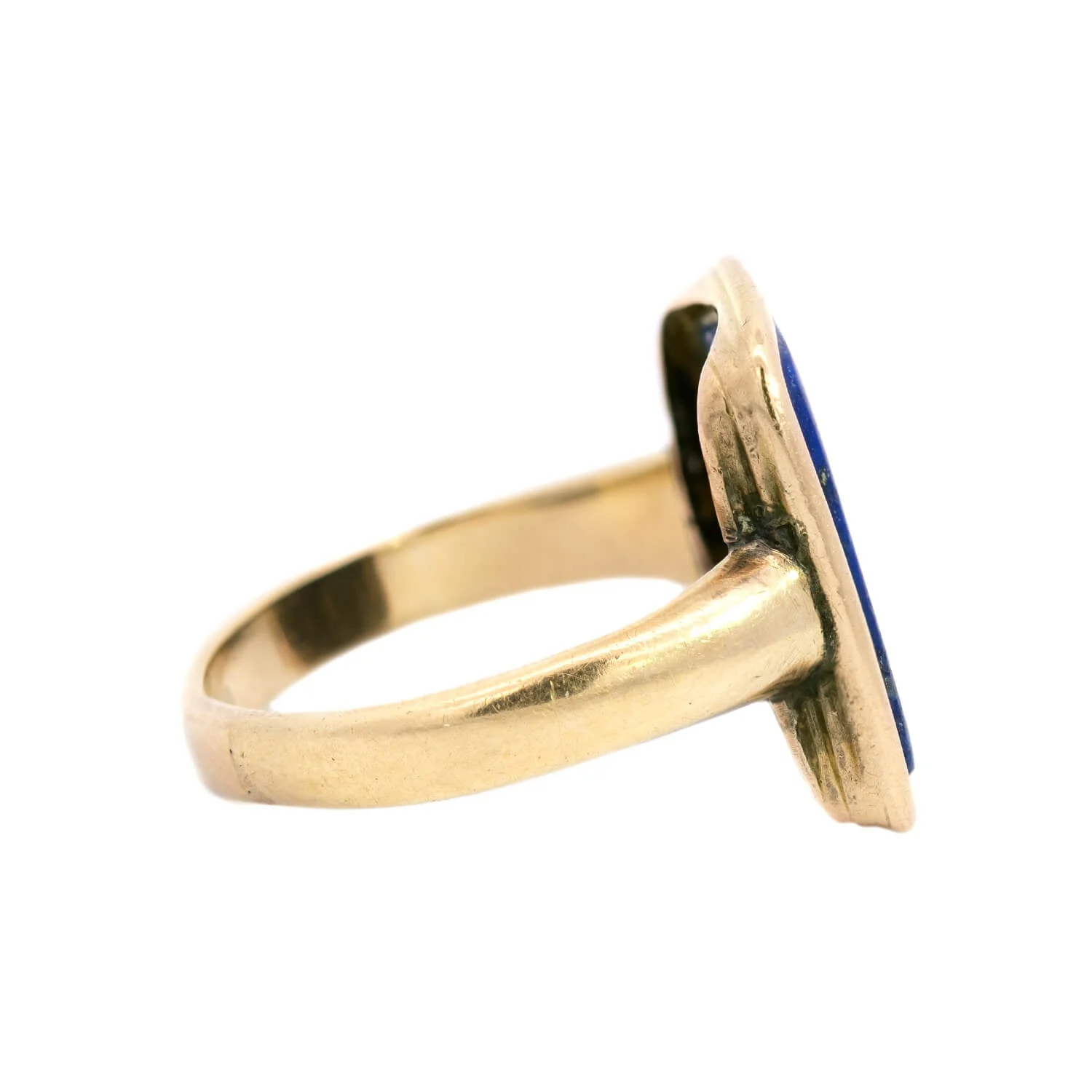 Georgian 15k Lapis Intaglio Signet Ring - Image 2