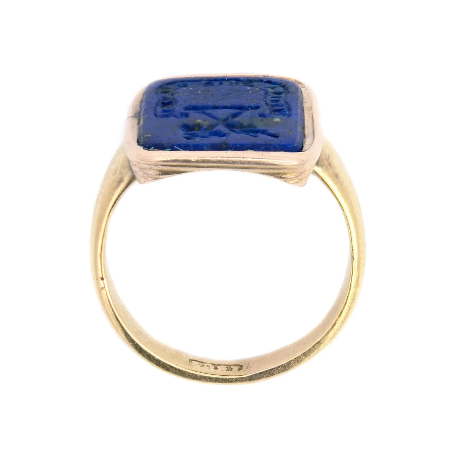 Georgian 15k Lapis Intaglio Signet Ring - Image 3