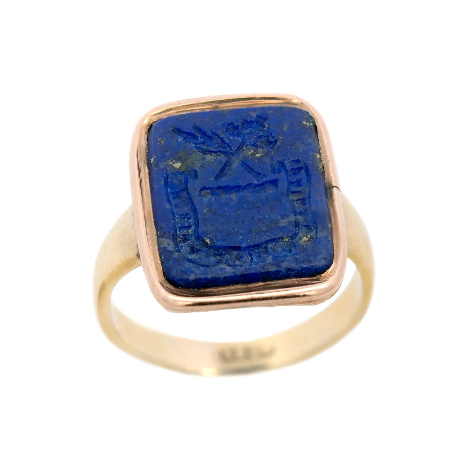 Georgian 15k Lapis Intaglio Signet Ring - Image 4