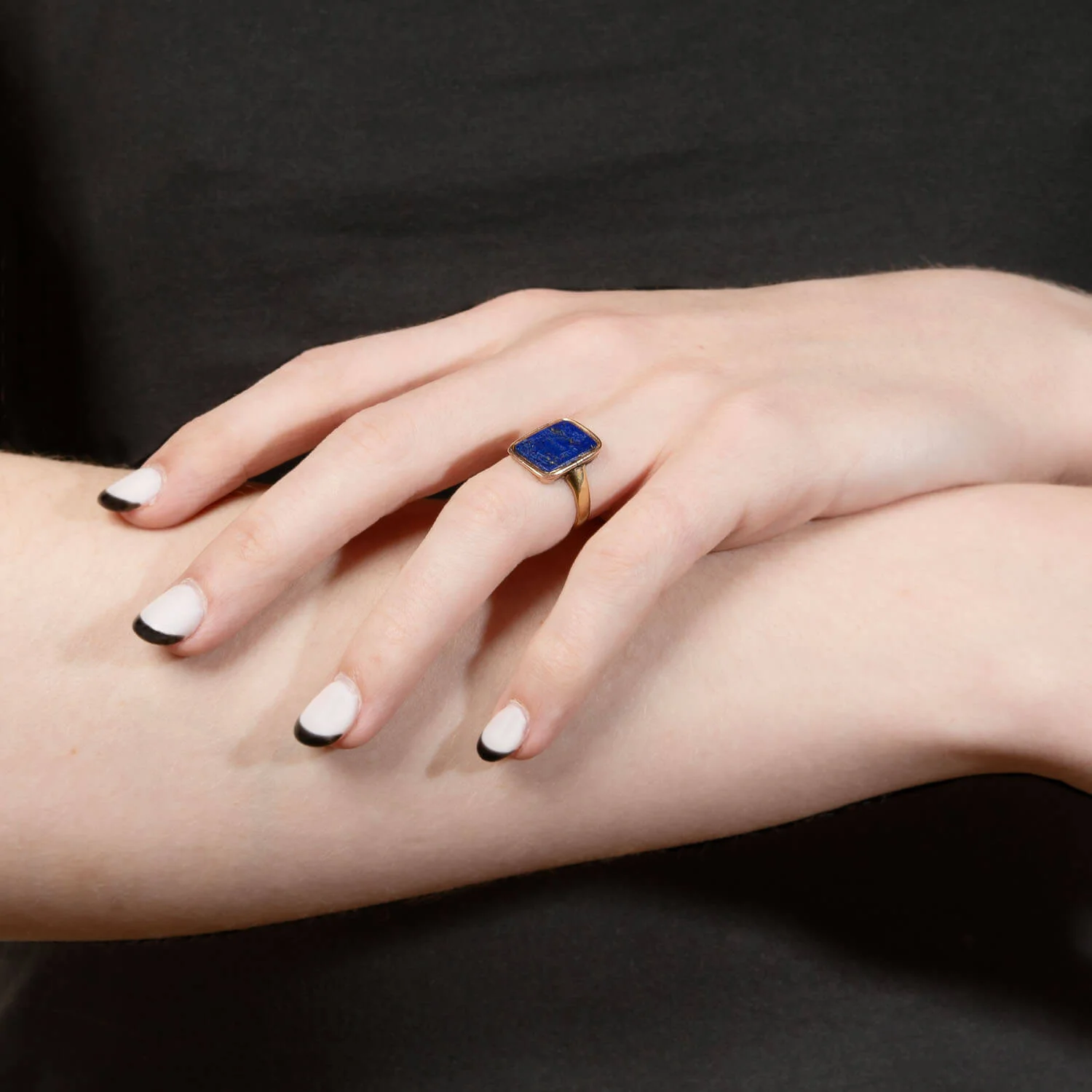 Georgian 15k Lapis Intaglio Signet Ring - Image 7
