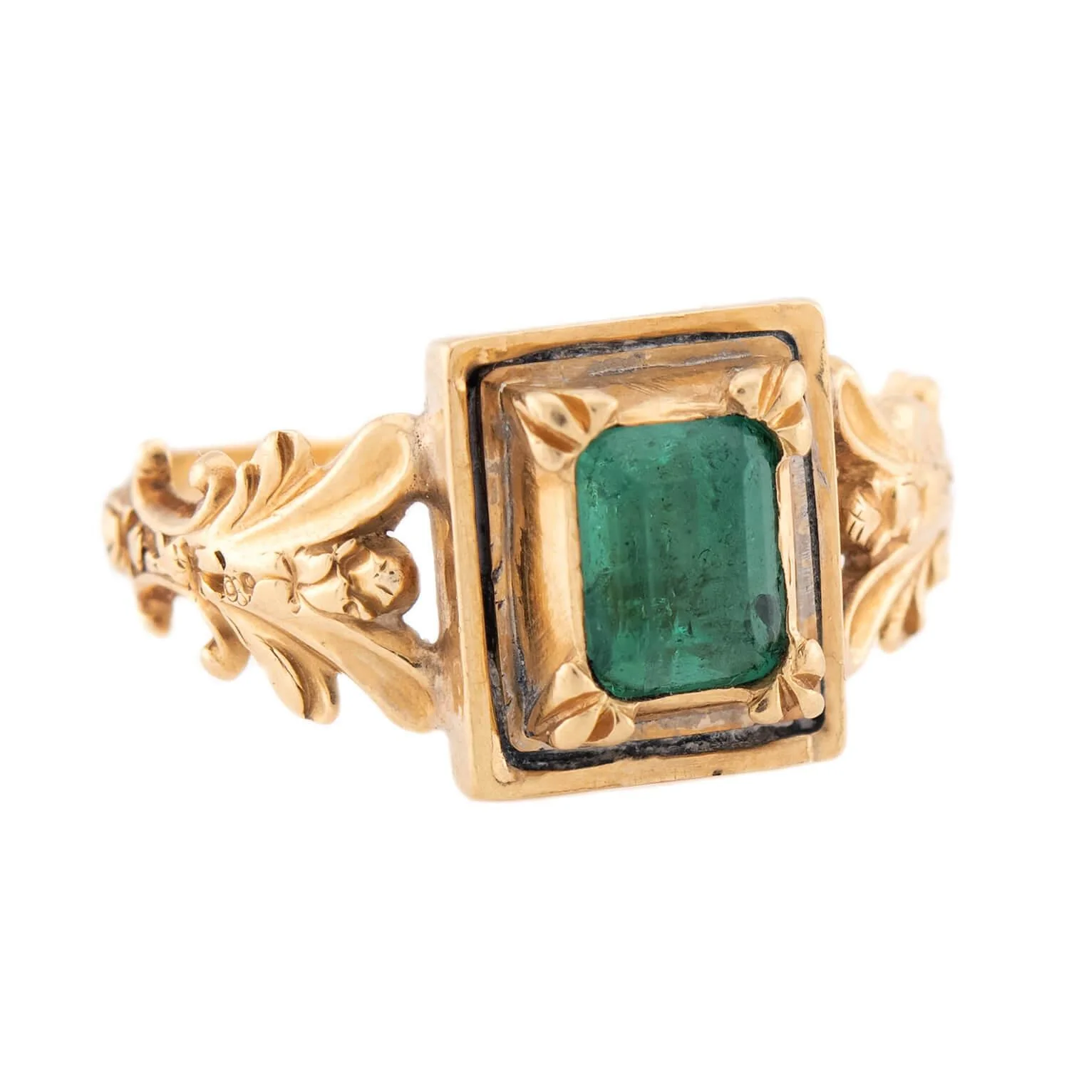Georgian 18k Columbian 1.50ct Emerald Ring - Image 2