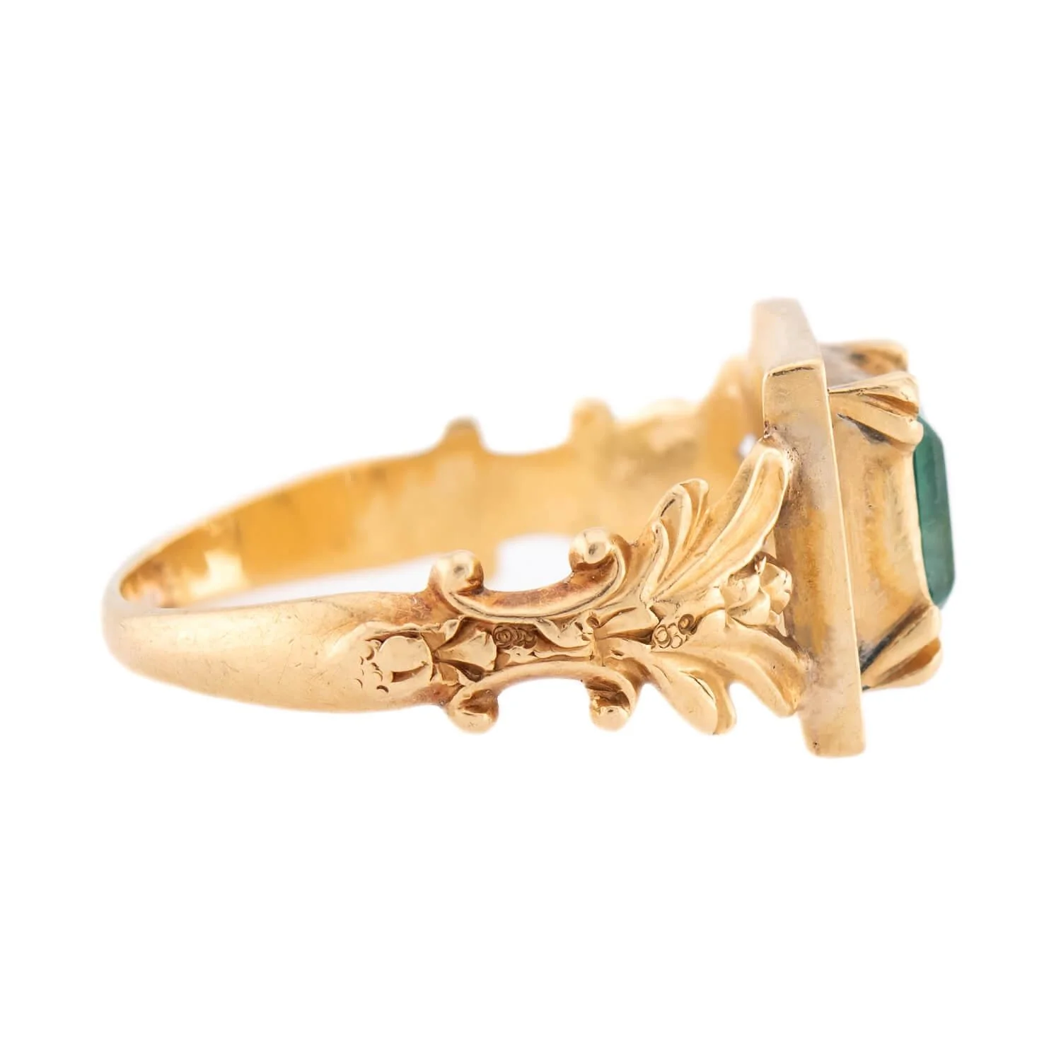 Georgian 18k Columbian 1.50ct Emerald Ring - Image 3