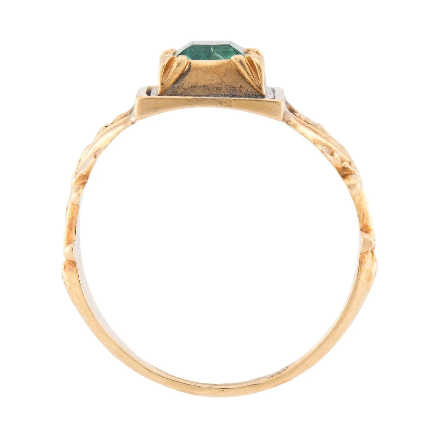 Georgian 18k Columbian 1.50ct Emerald Ring - Image 4
