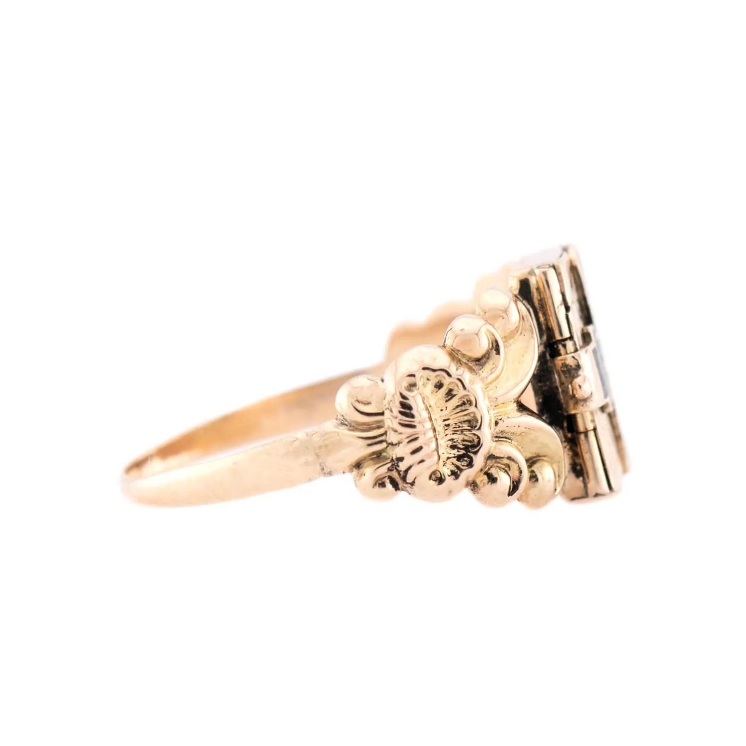 Georgian 18k Enamel Locket Ring - Image 3