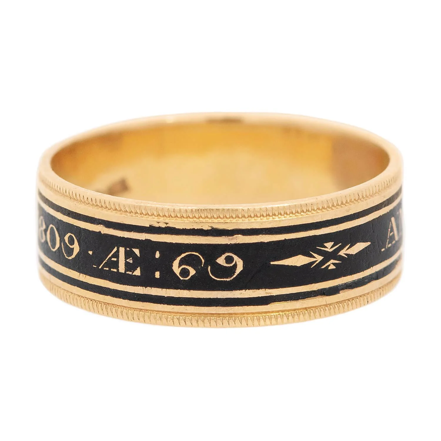Georgian 18k Enamel Wedding Band - Image 3