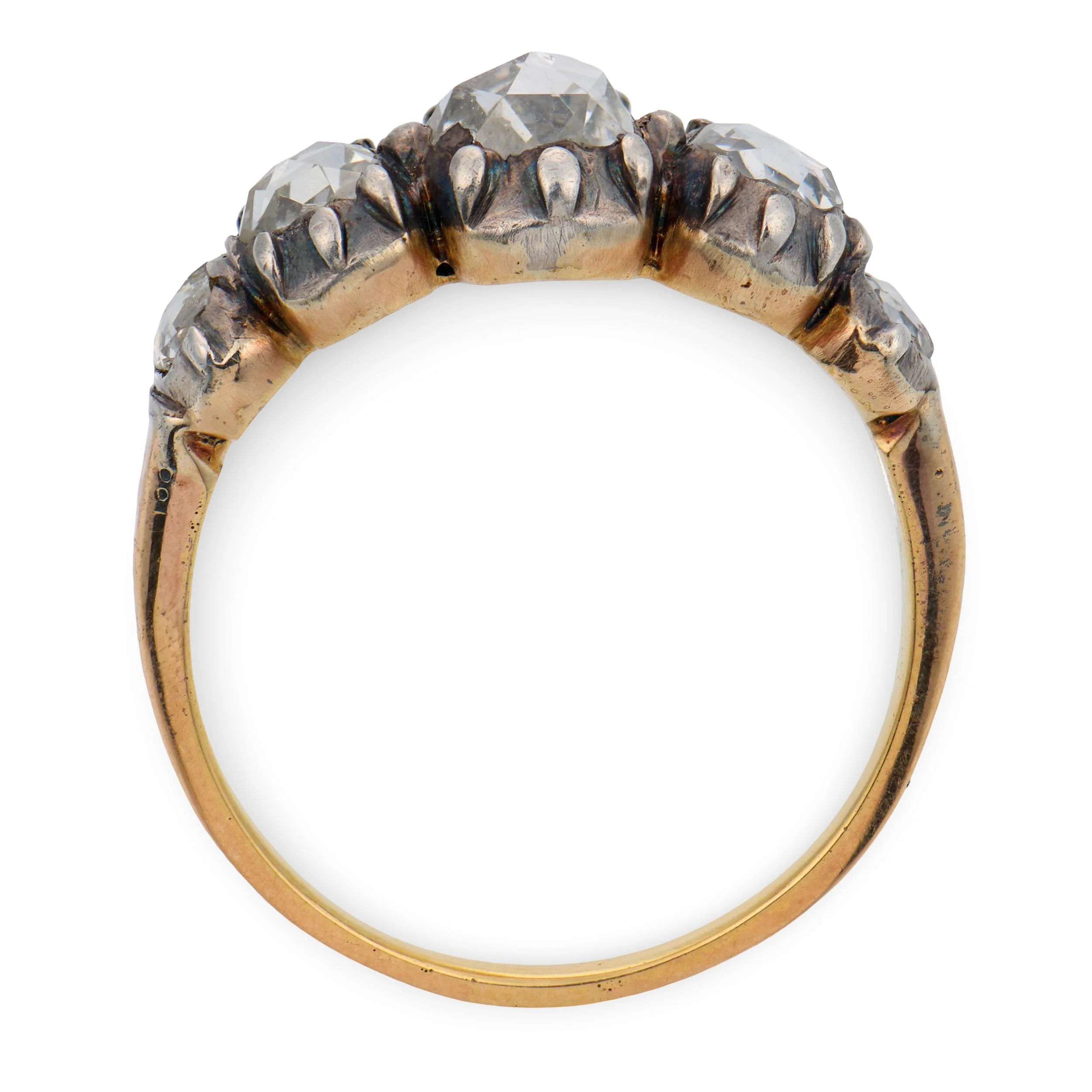 Georgian 18k/Sterling Silver Diamond Five Stone Ring - Image 3