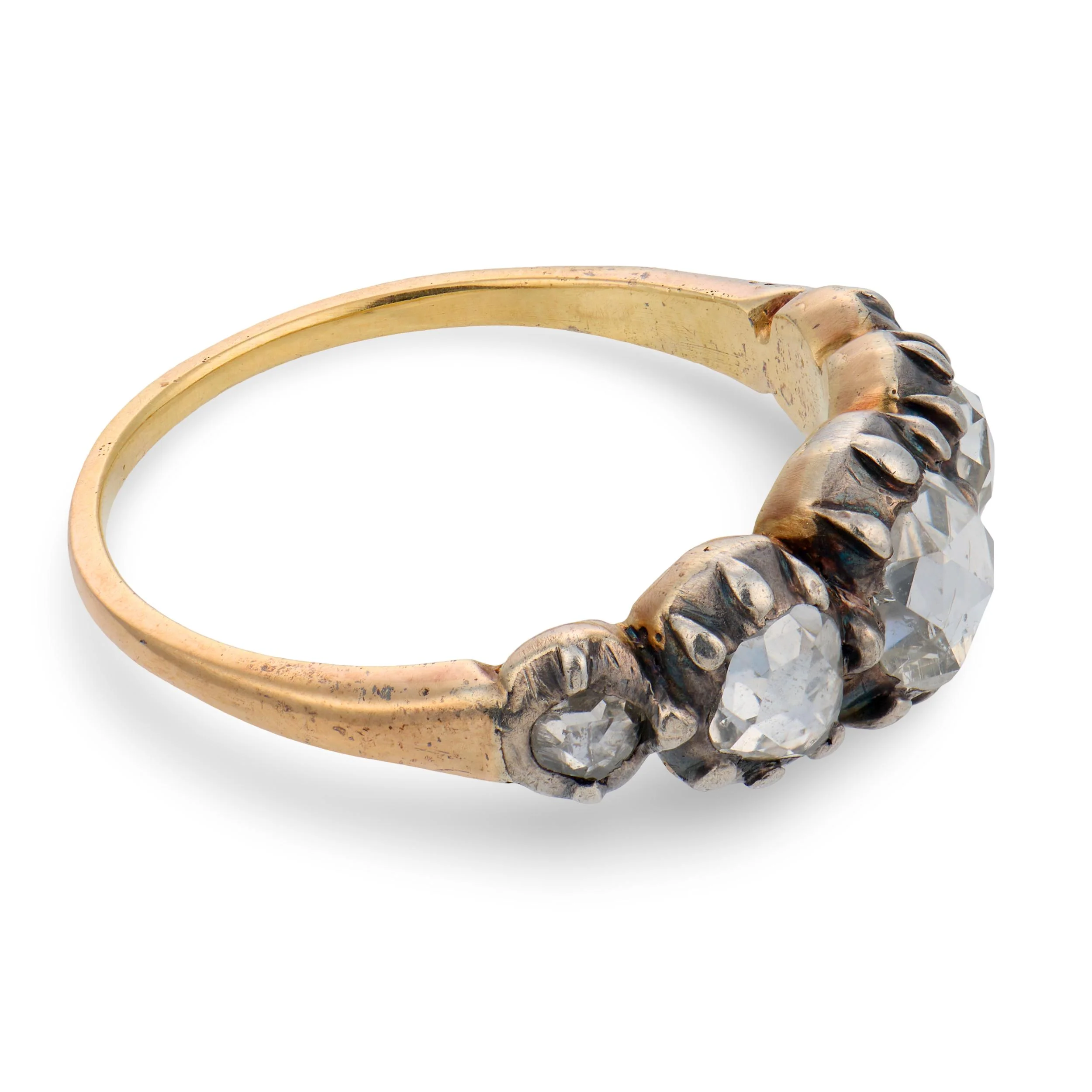 Georgian 18k/Sterling Silver Diamond Five Stone Ring - Image 4