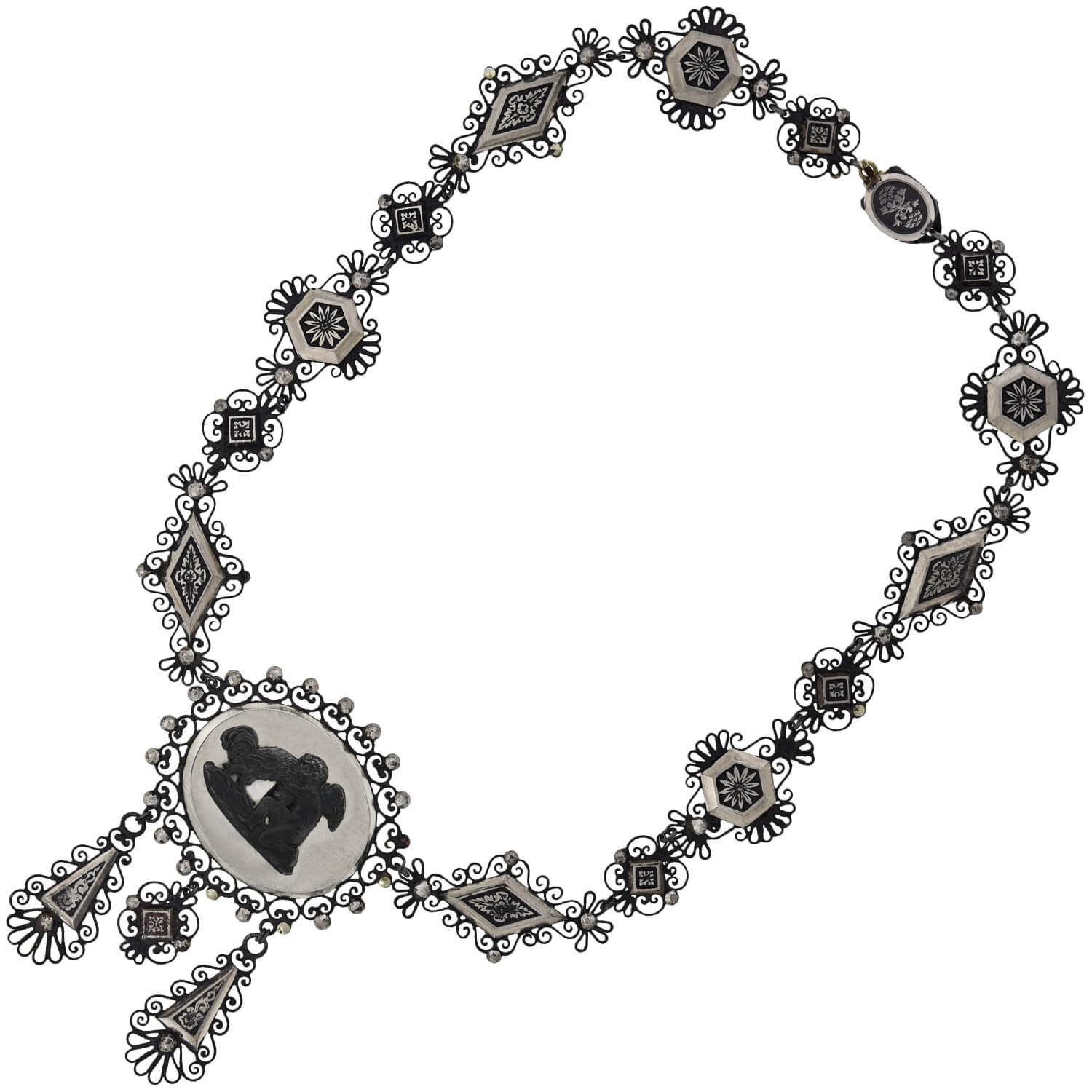 Georgian Berlin Iron + Cut Steel Necklace and Earring Set - Image 5