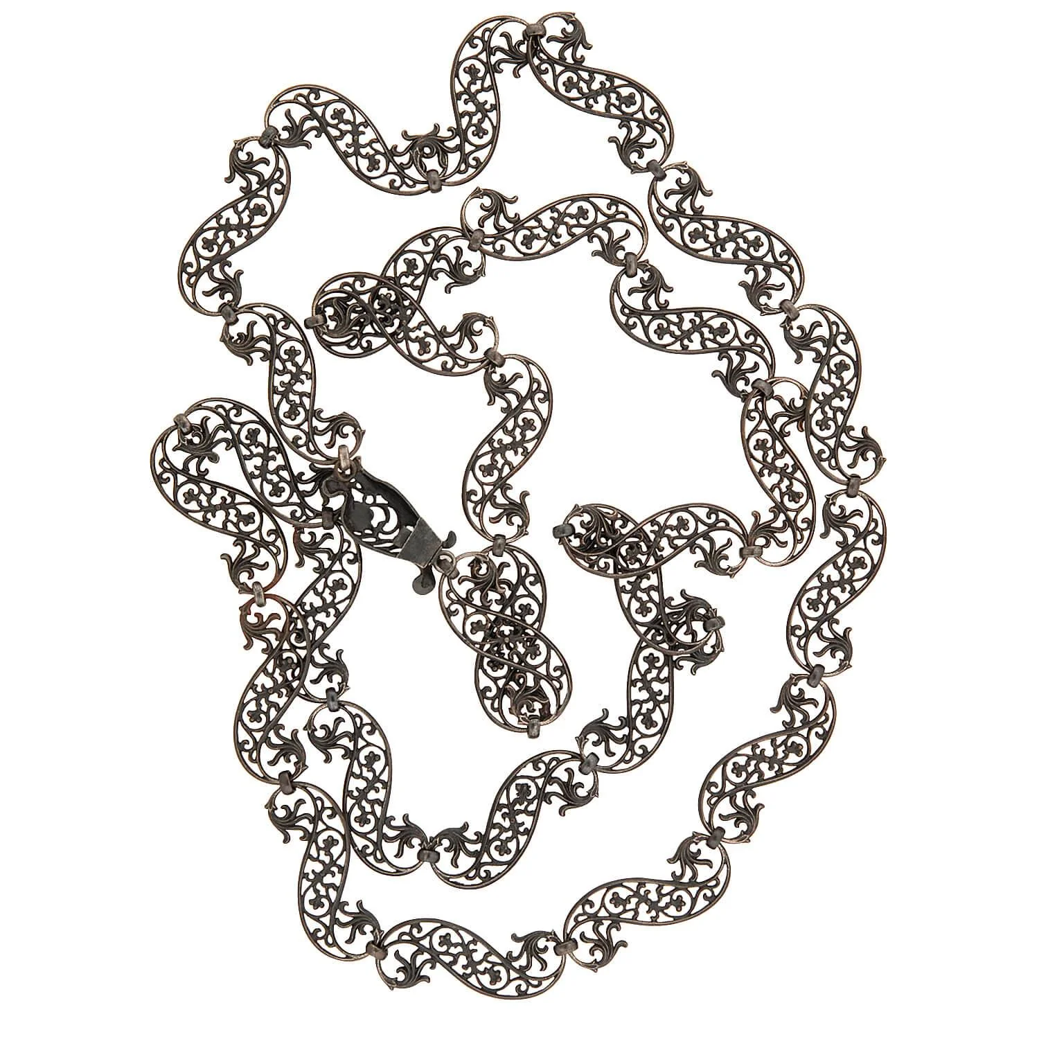 Georgian Berlin Iron Hand Wrought Chain Necklace 38" - Image 3