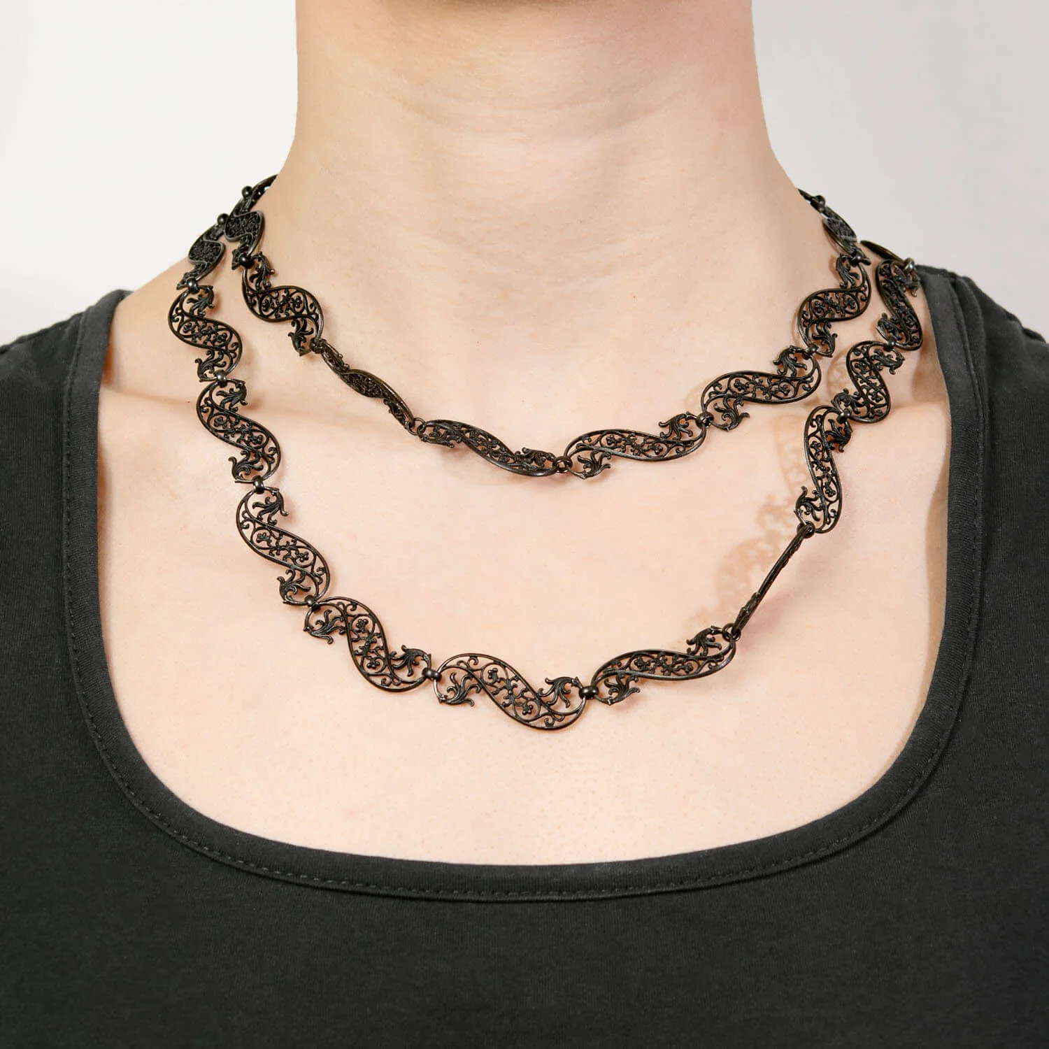 Georgian Berlin Iron Hand Wrought Chain Necklace 38" - Image 6