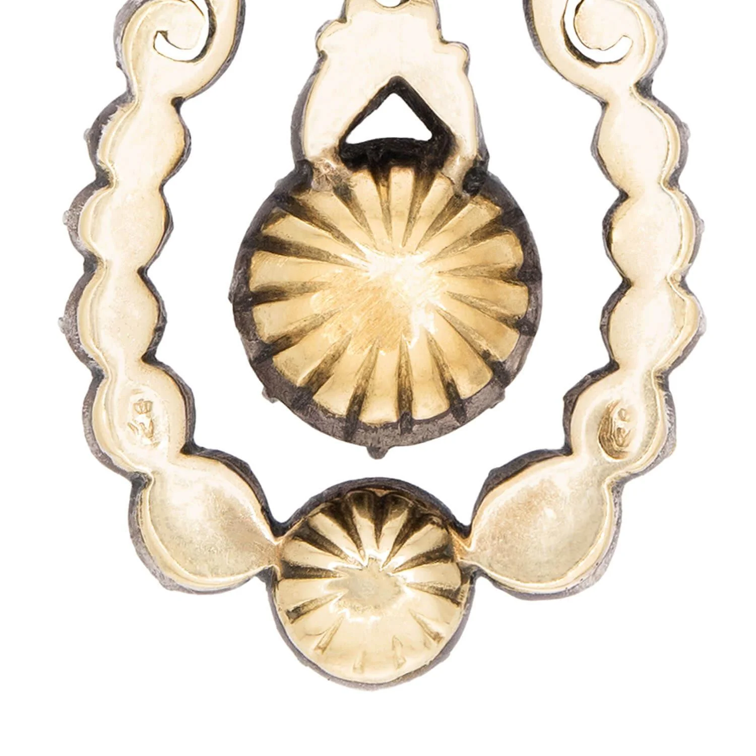 Georgian French 14k/Sterling Silver Diamond Pendant - Image 4