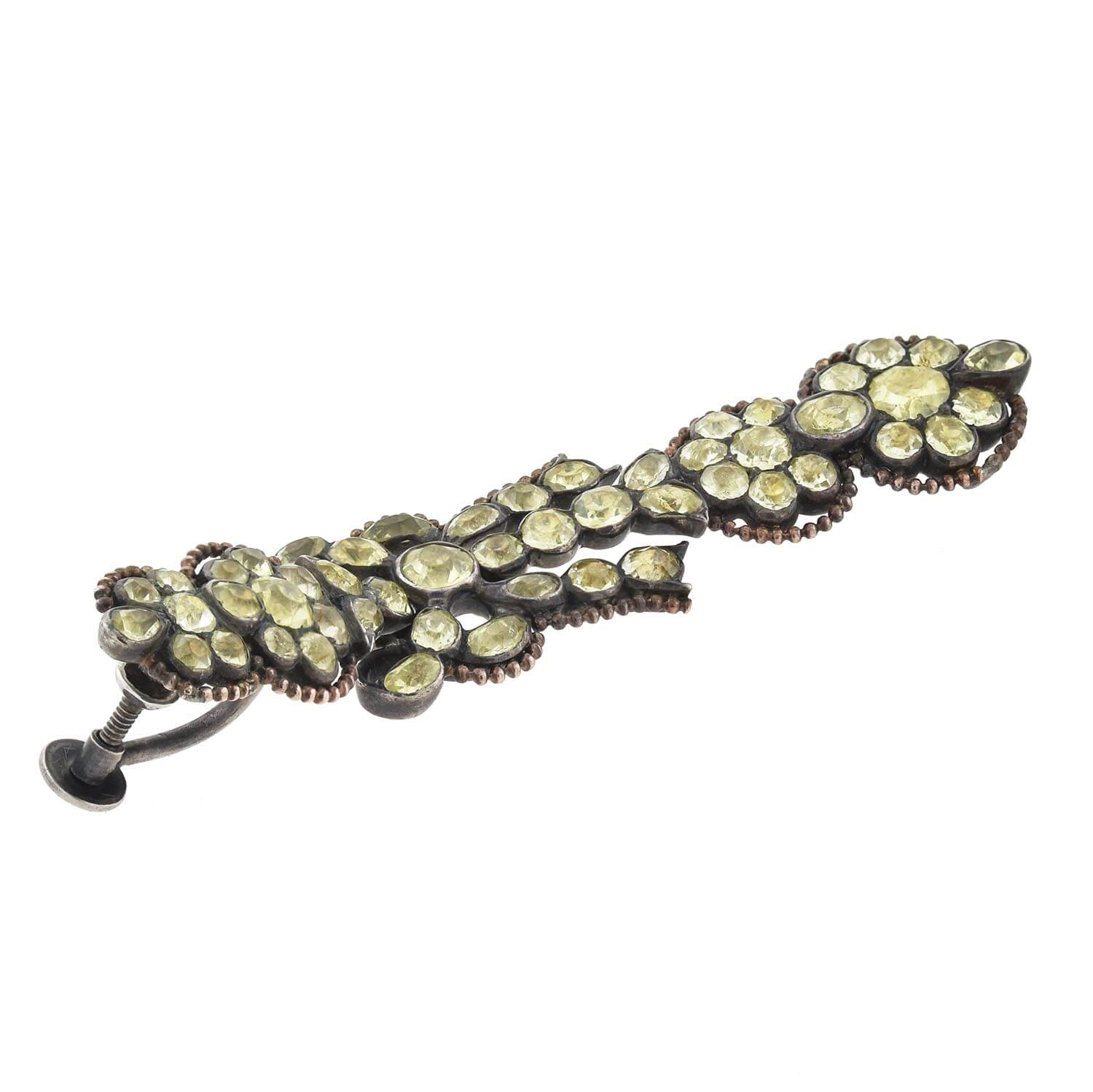 Georgian Large Sterling Silver Chrysoberyl Earrings - Image 5