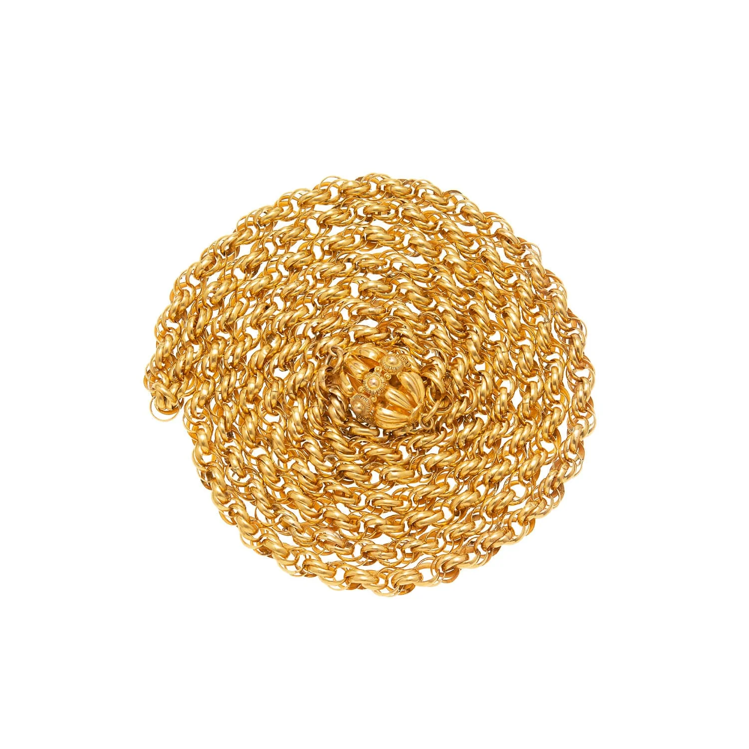 Georgian Long 18k Link Chain with Clasp 46" - Image 3