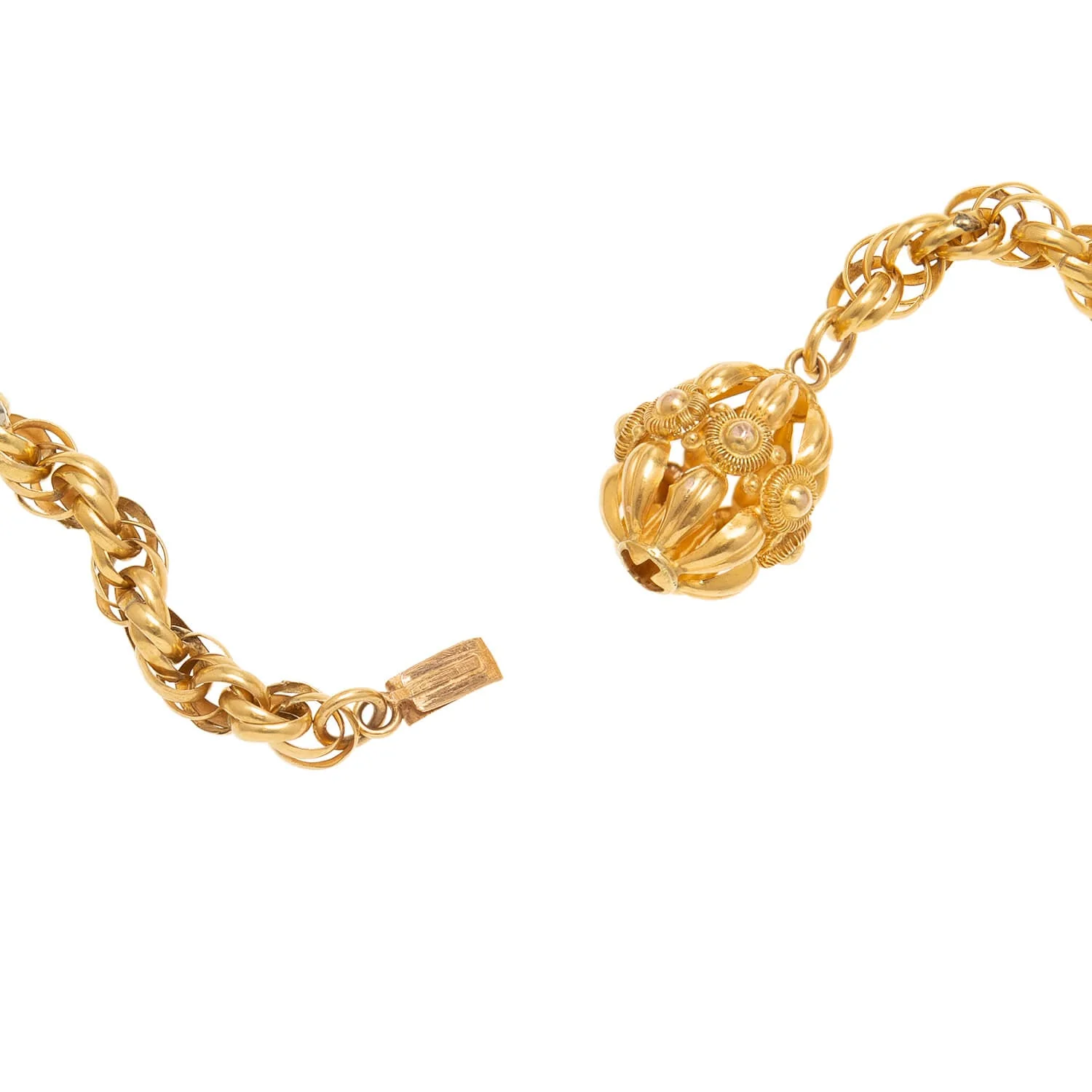 Georgian Long 18k Link Chain with Clasp 46" - Image 4