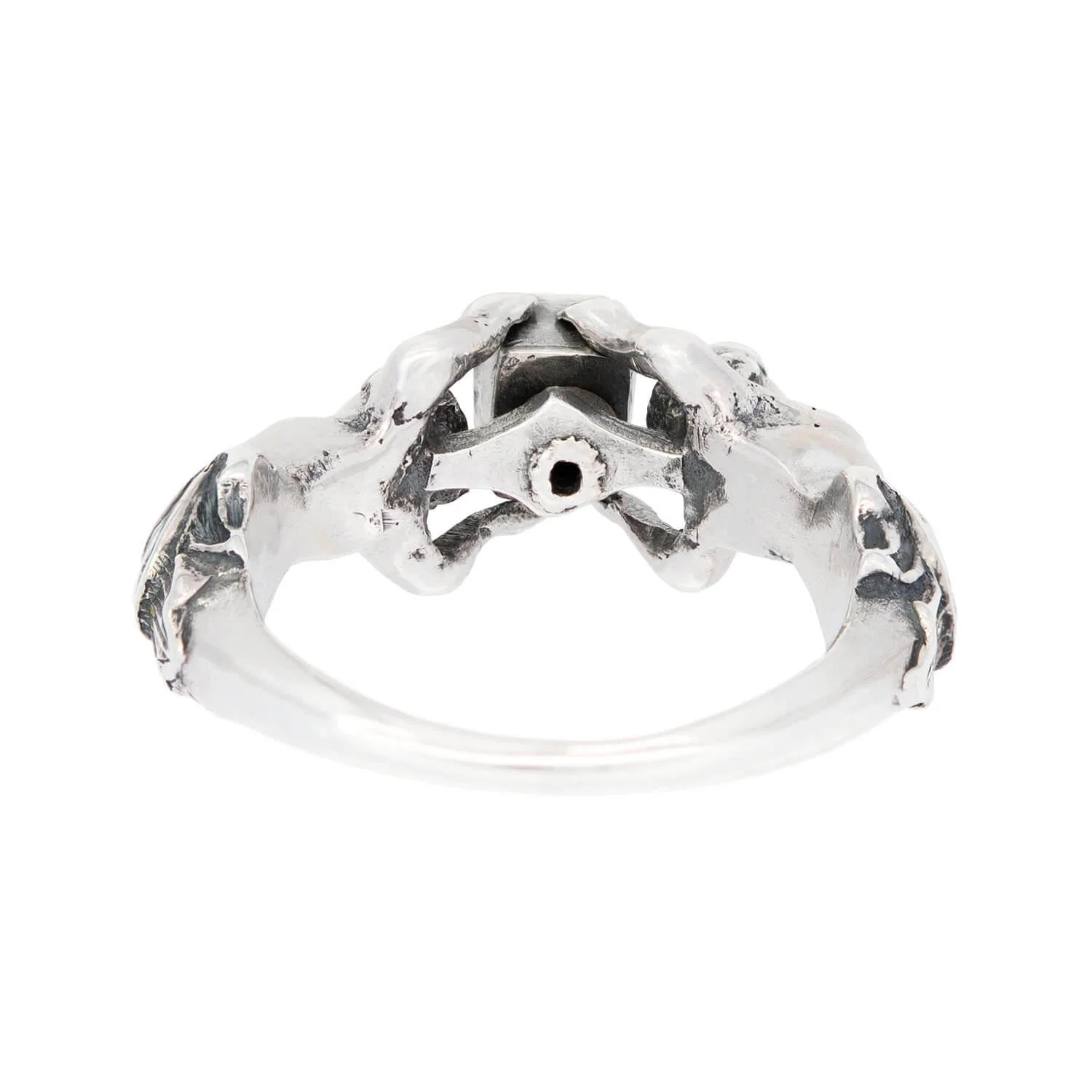 Georgian Sterling Silver Sapphire Women-Motif Ring - Image 5