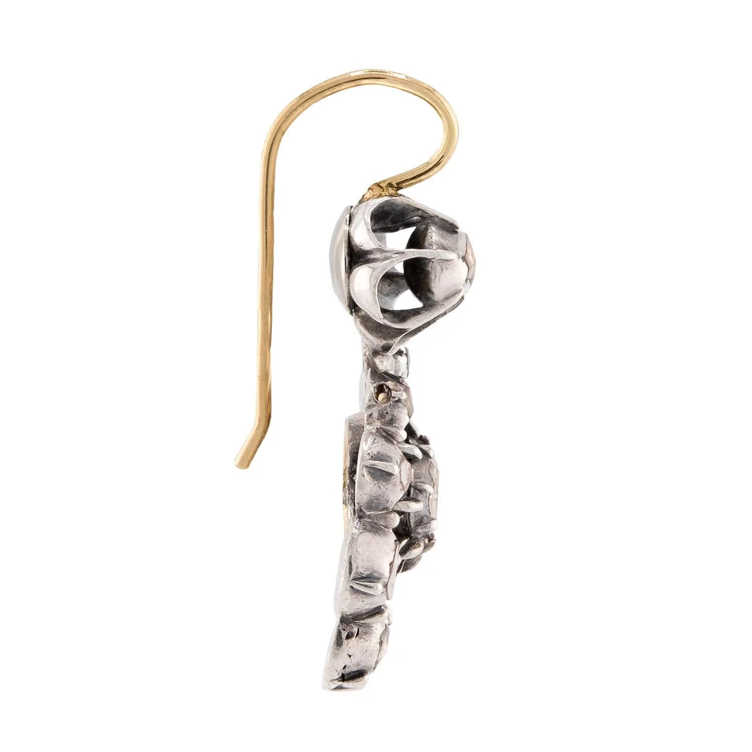 Georgian Sterling Silver Diamond Earrings - Image 2