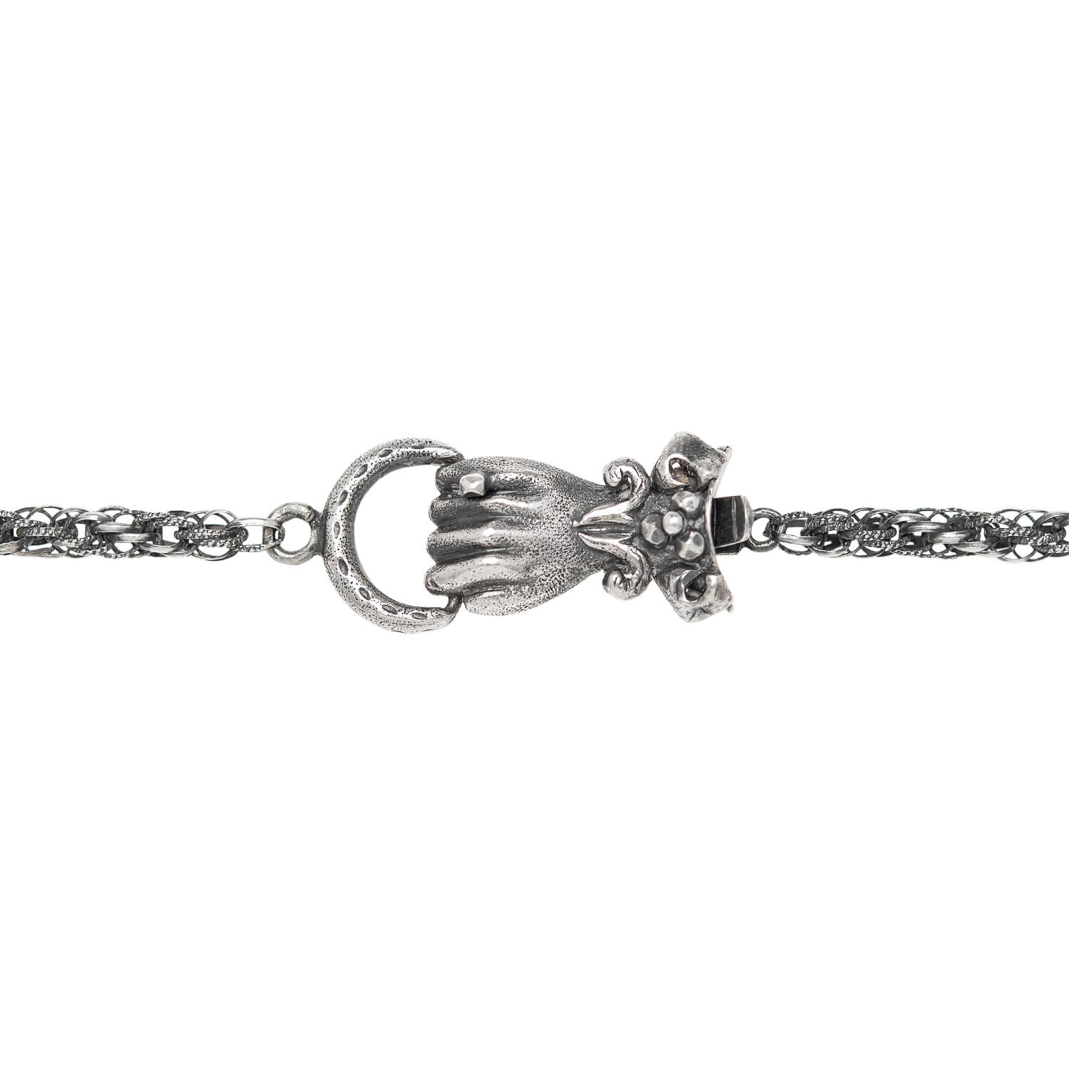 Georgian Sterling Silver Textured Link Chain Necklace 44.5" - Image 5