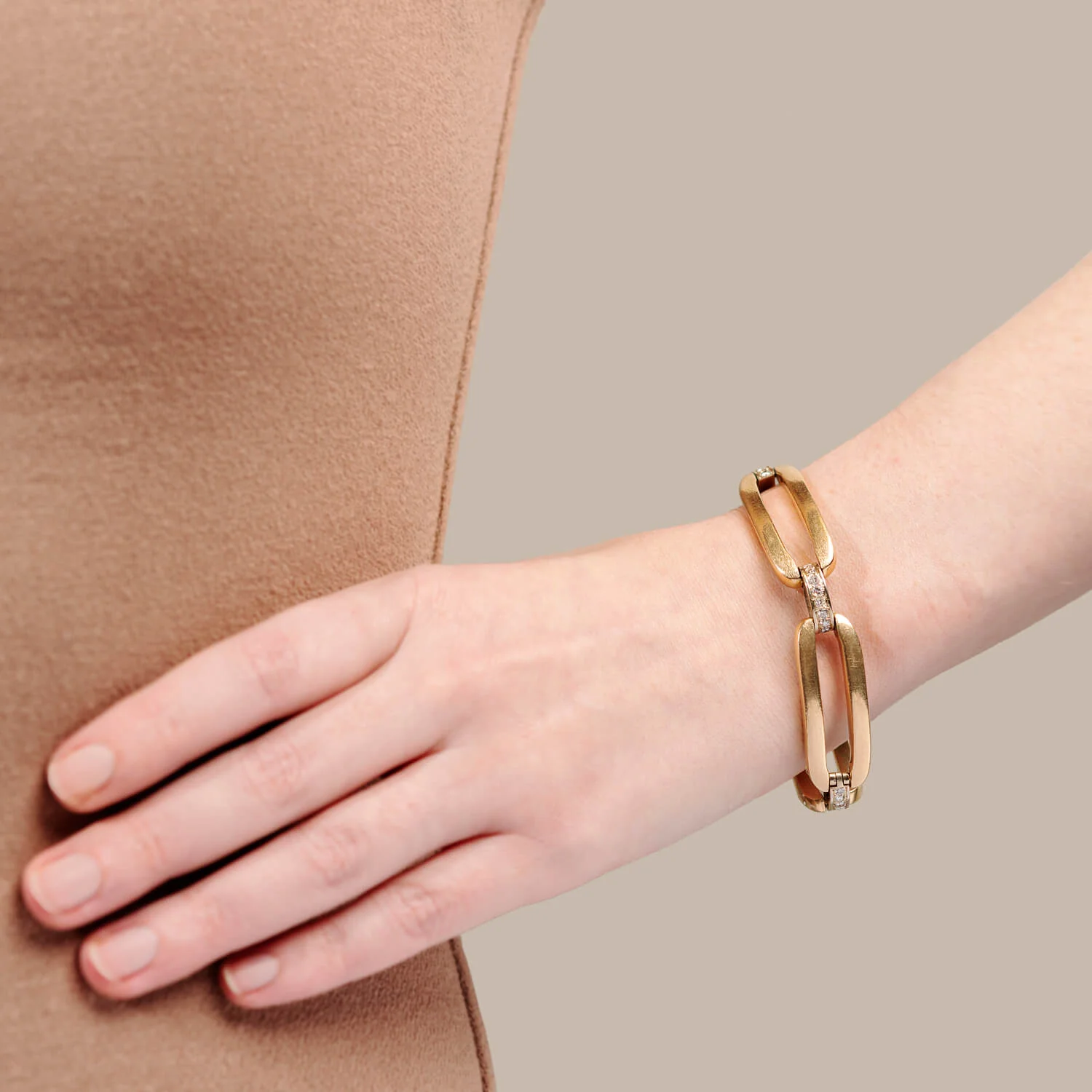 IVANKA Estate 14kt + Diamond Link Bracelet 38.9g - Image 7