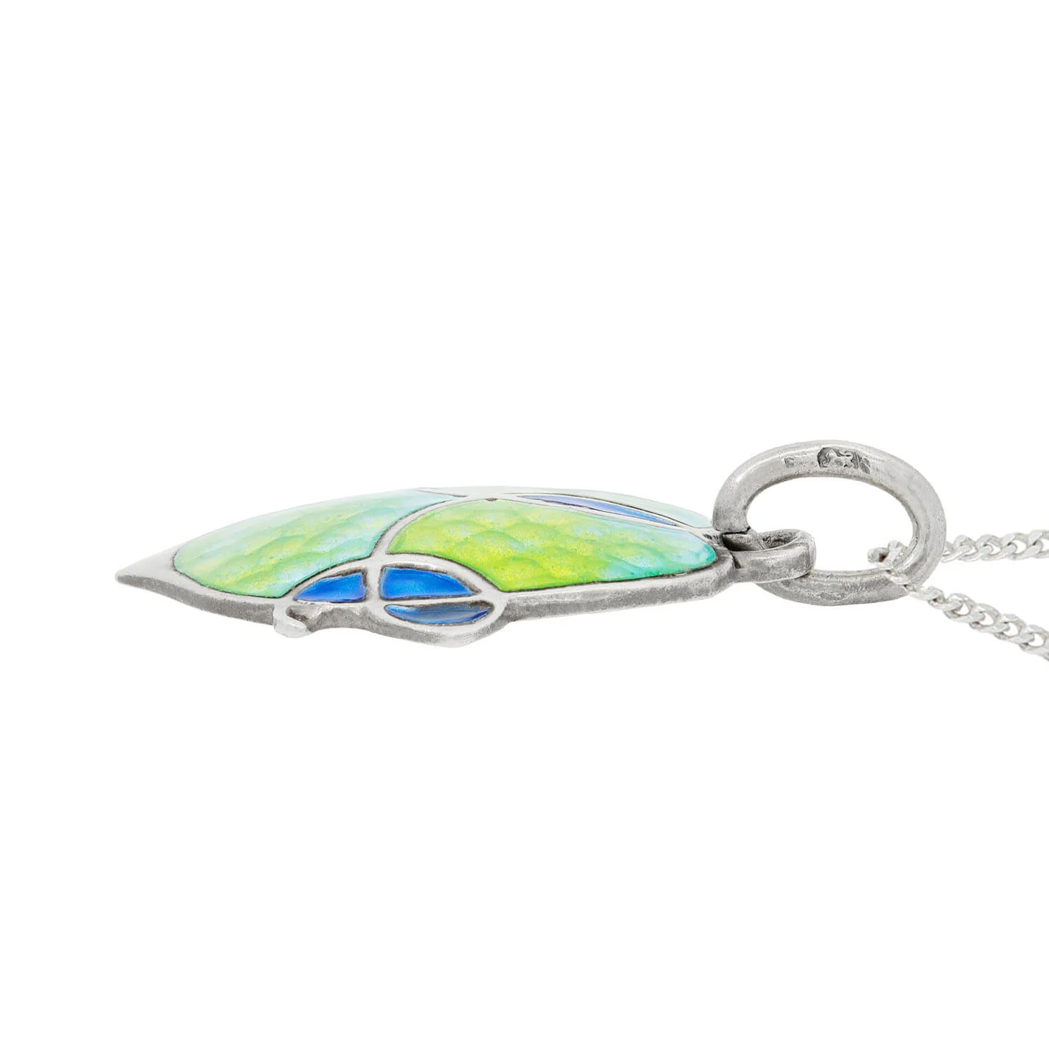 JAMES FENTON Arts and Crafts Sterling Silver Enamel Pendant Necklace - Image 3