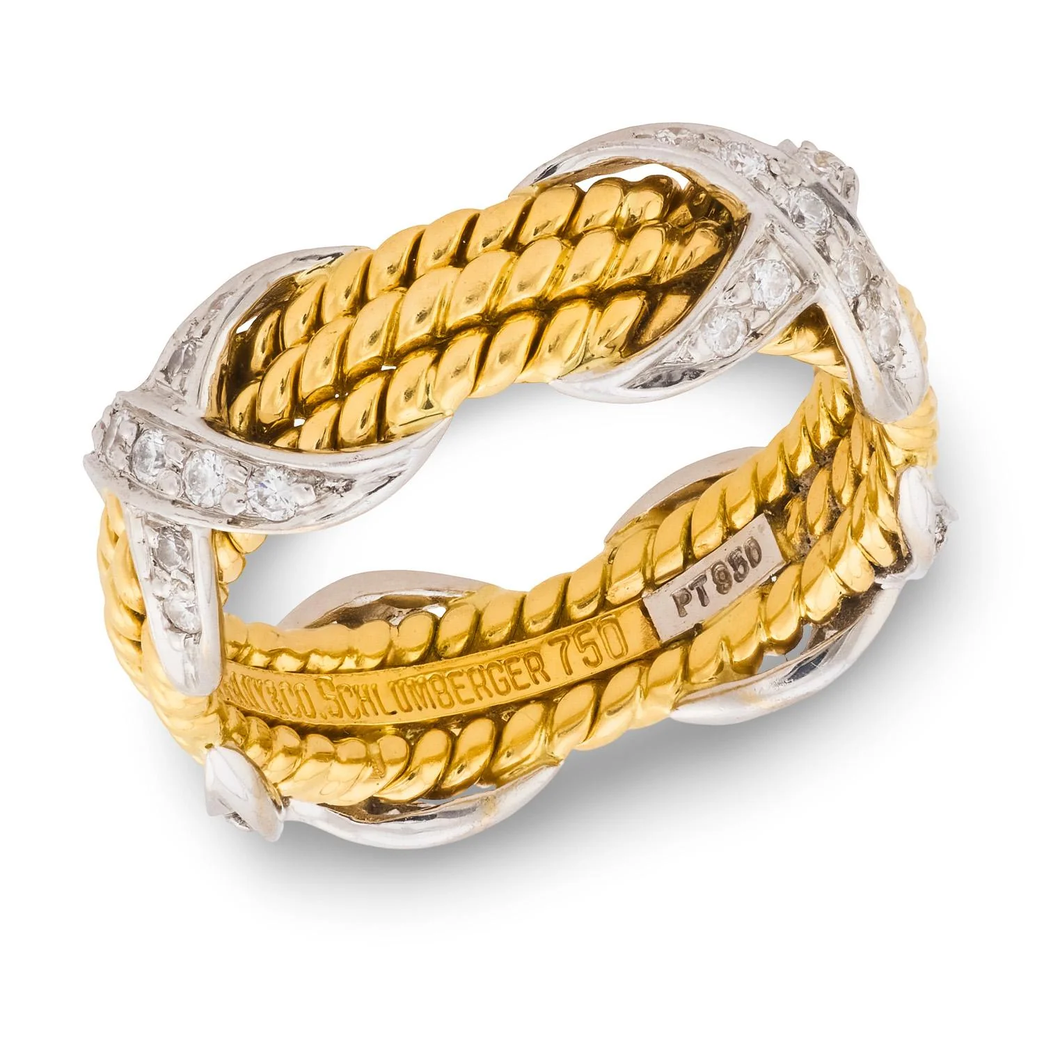 TIFFANY & CO. By JEAN SCHLUMBERGER Estate 18k/Platinum Diamond Ring - Image 2