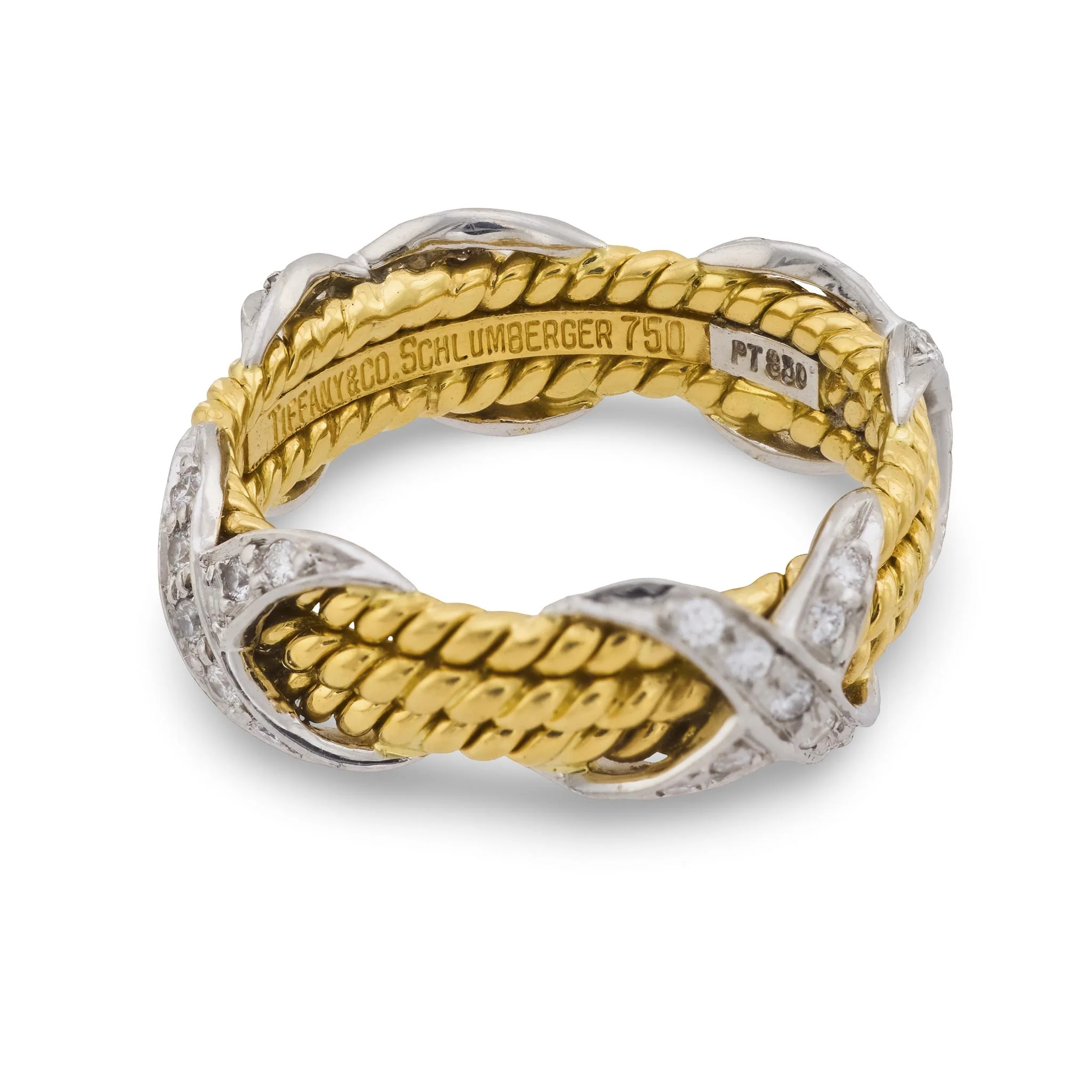 TIFFANY & CO. By JEAN SCHLUMBERGER Estate 18k/Platinum Diamond Ring - Image 3
