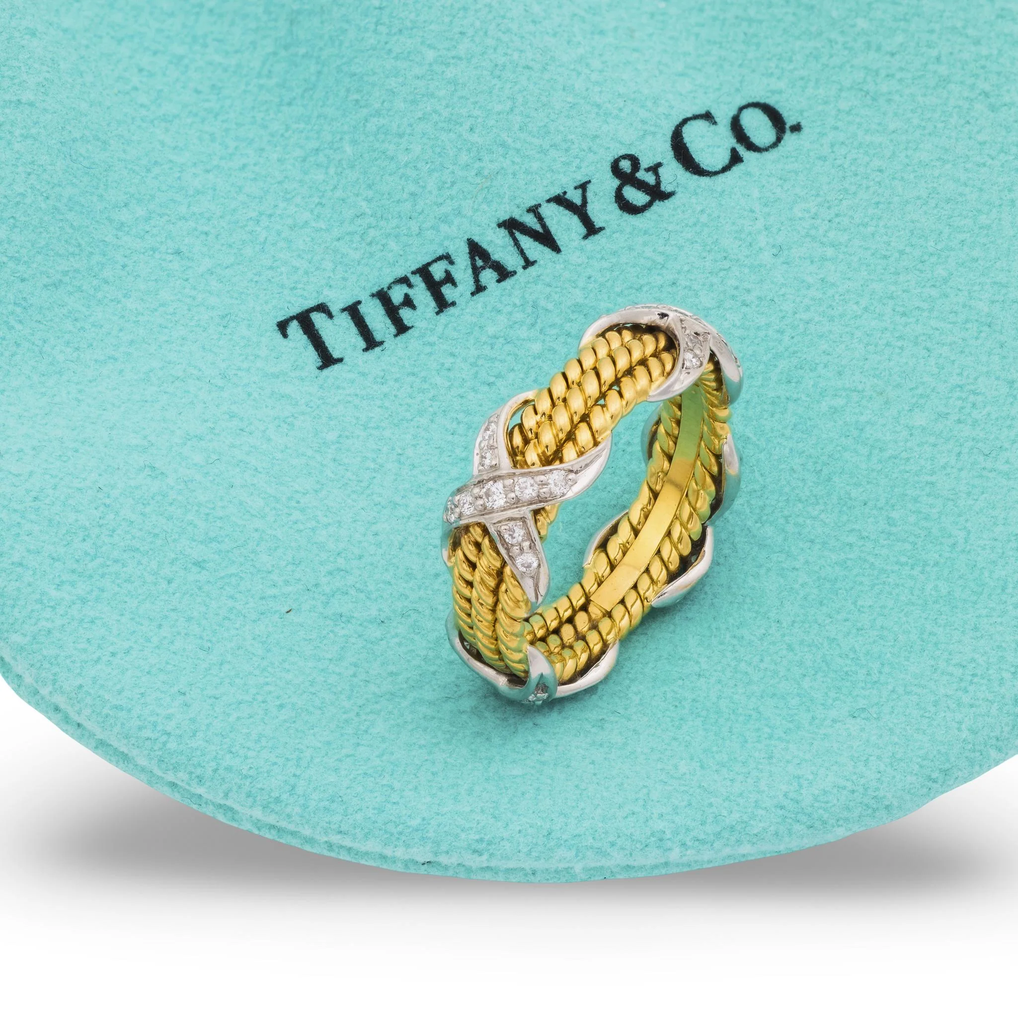 TIFFANY & CO. By JEAN SCHLUMBERGER Estate 18k/Platinum Diamond Ring - Image 4