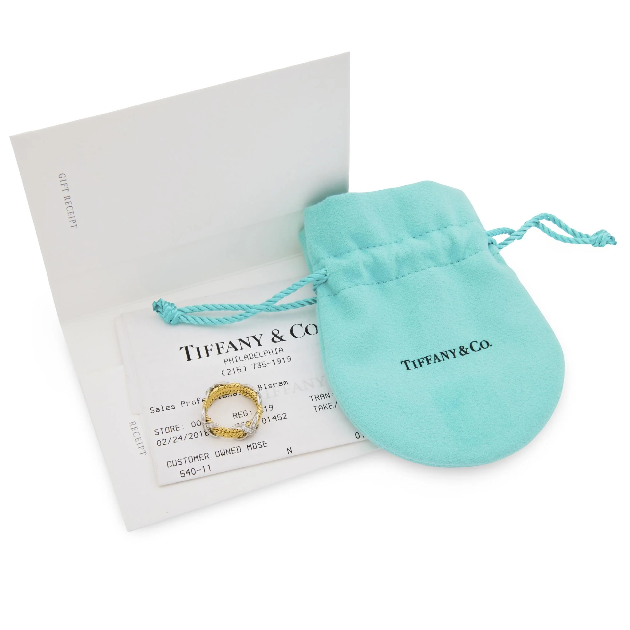 TIFFANY & CO. By JEAN SCHLUMBERGER Estate 18k/Platinum Diamond Ring - Image 5
