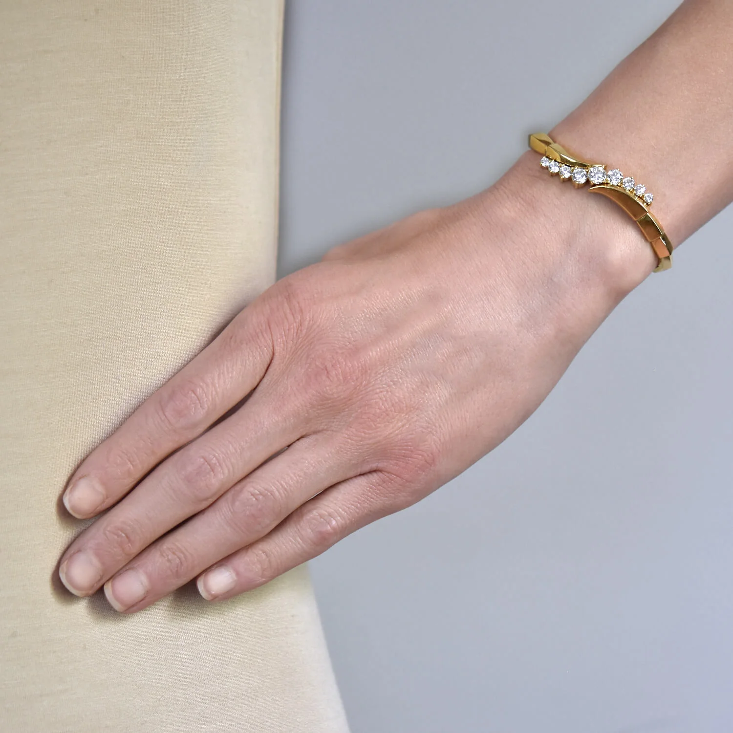 JOSE HESS Estate 18kt Diamond Articulated Link Bracelet 2.50ctw - Image 7