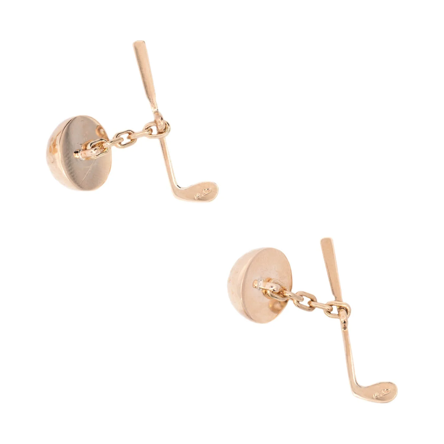 KREMENTZ Estate 14k Golf Club CuffLinks 4.7g - Image 3