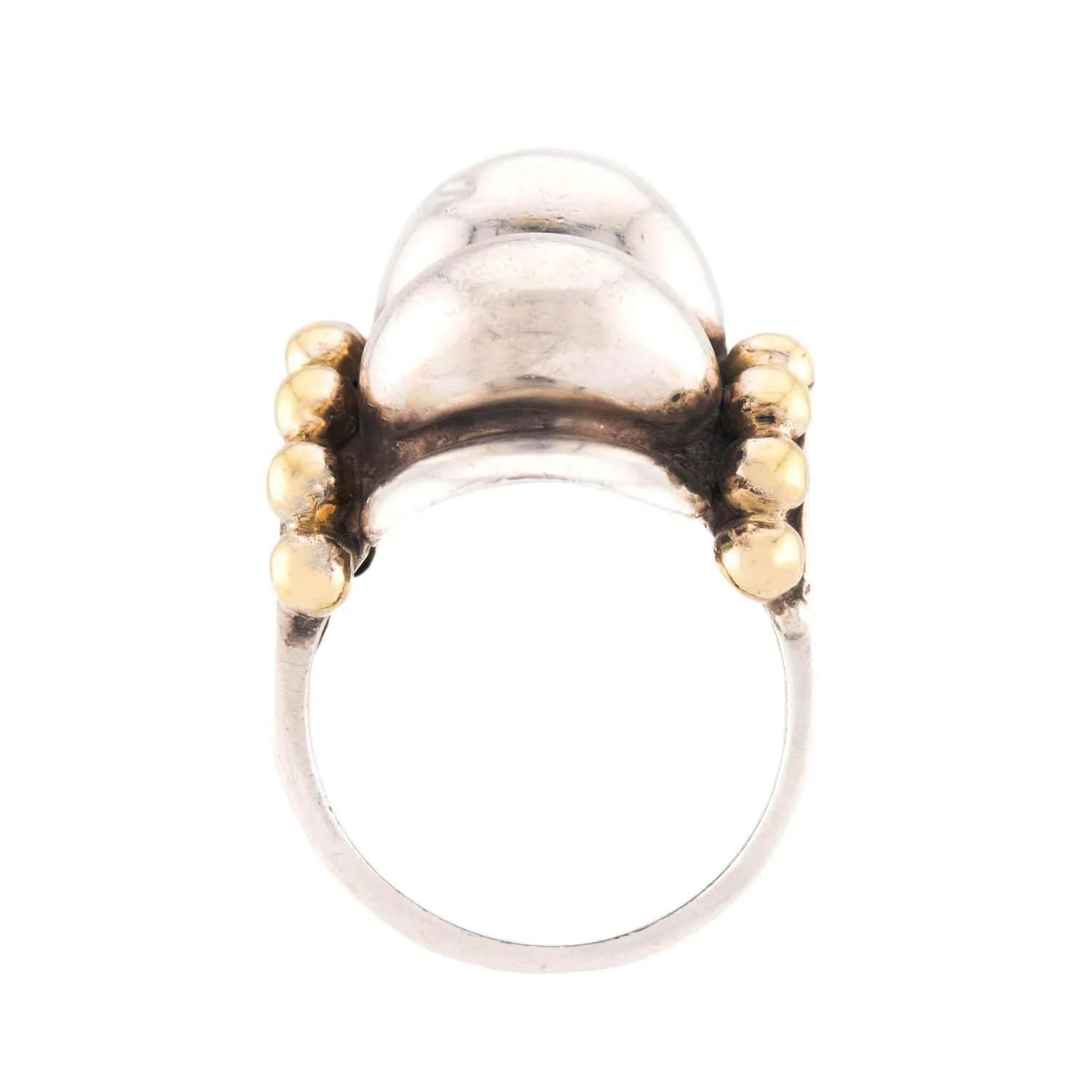 LAGOS Estate 18k/Sterling Silver Bubble Ring & Earring Set - Image 9