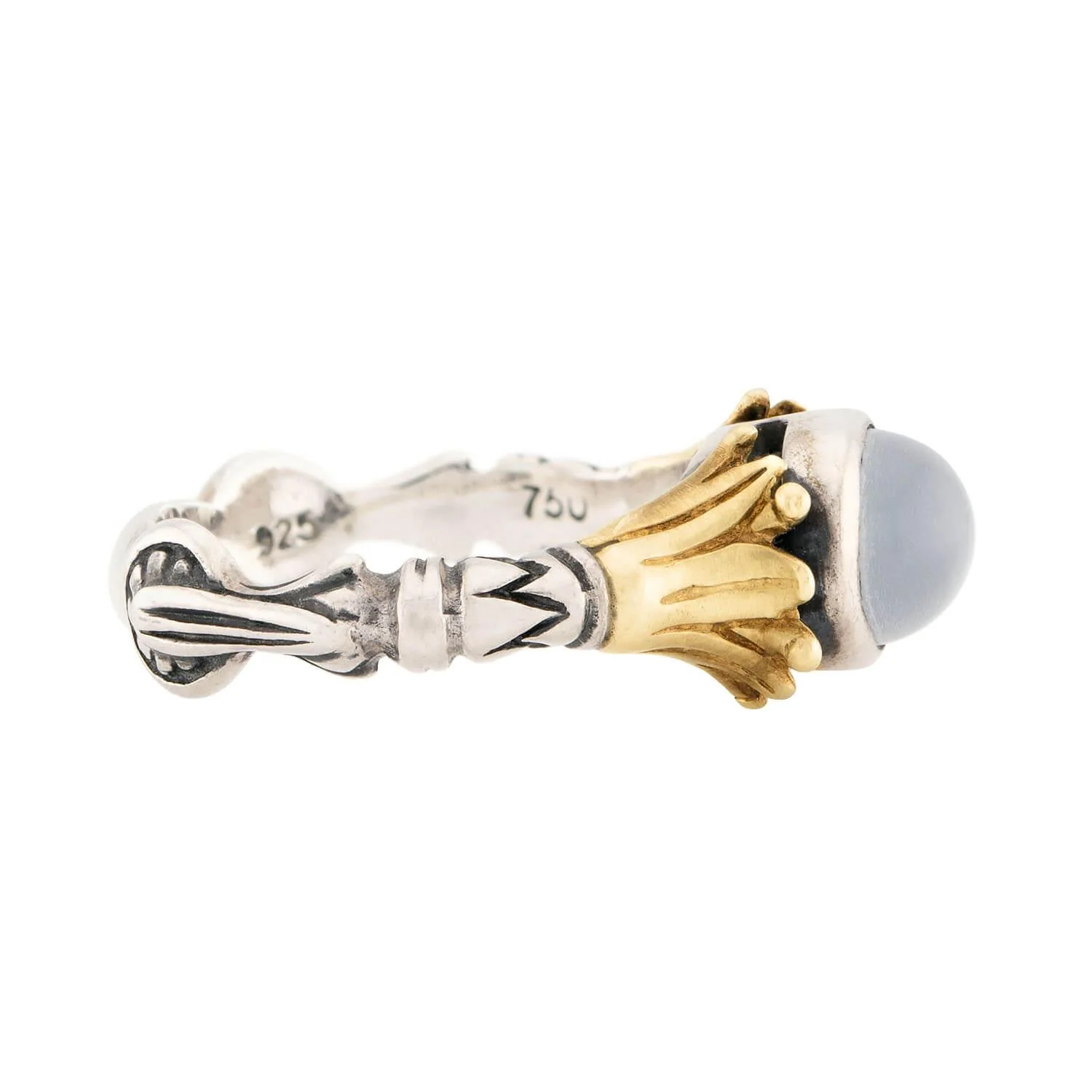 LAGOS Estate 18k & Sterling Silver Moonstone Ring - Image 3