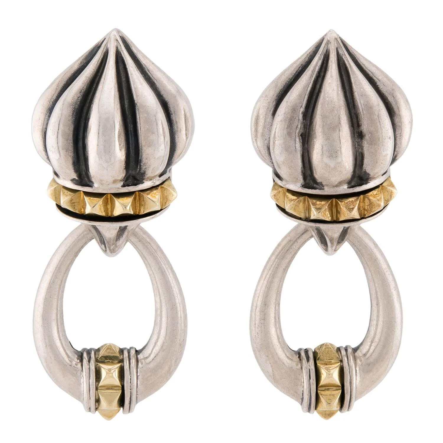 LAGOS Estate Sterling Silver/18k Convertible Earrings