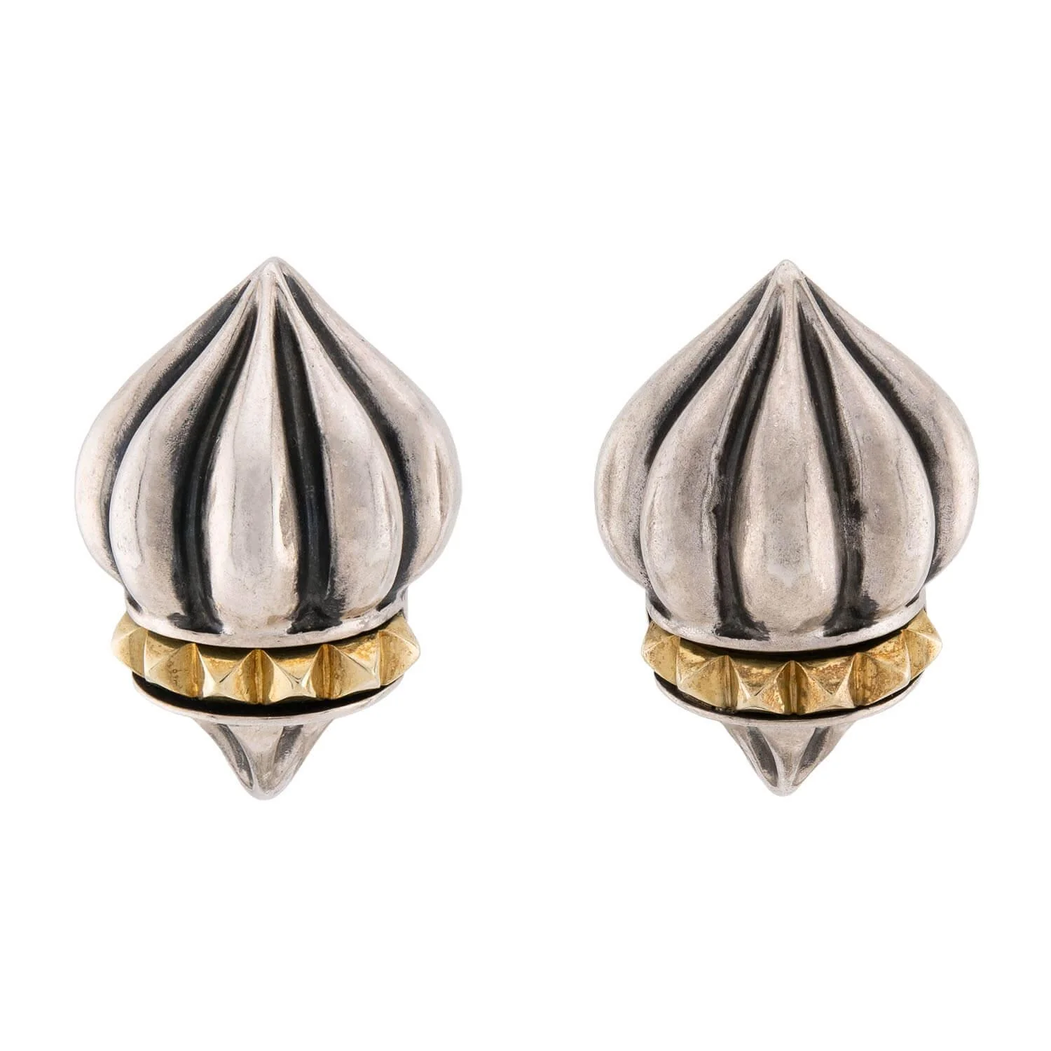 LAGOS Estate Sterling Silver/18k Convertible Earrings - Image 2