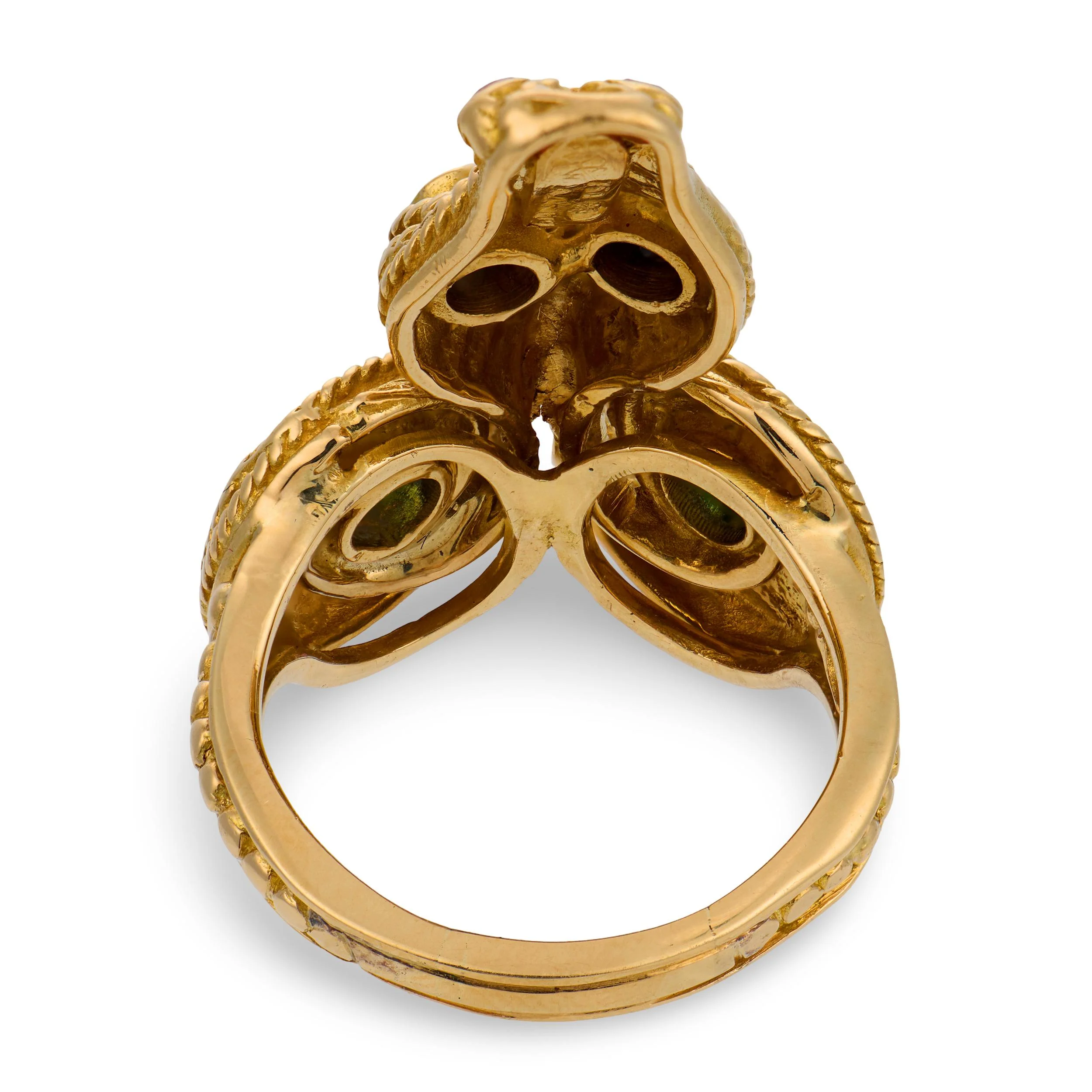 LALOUNIS Estate Greek 18k Sapphire, Ruby, & Emerald Snake Ring - Image 4
