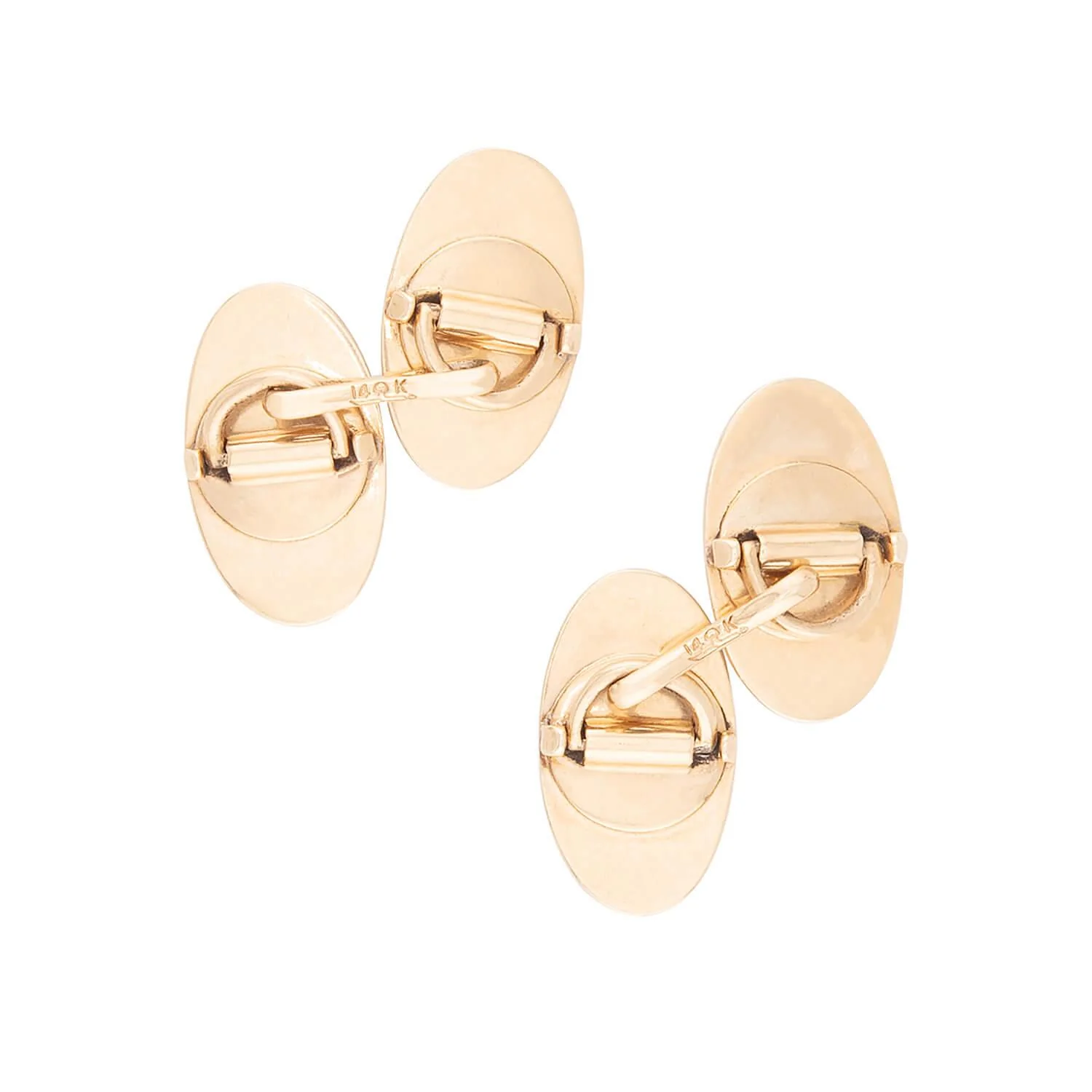 LARTER AND SONS Edwardian 14k/Platinum Moonstone Cufflinks - Image 3