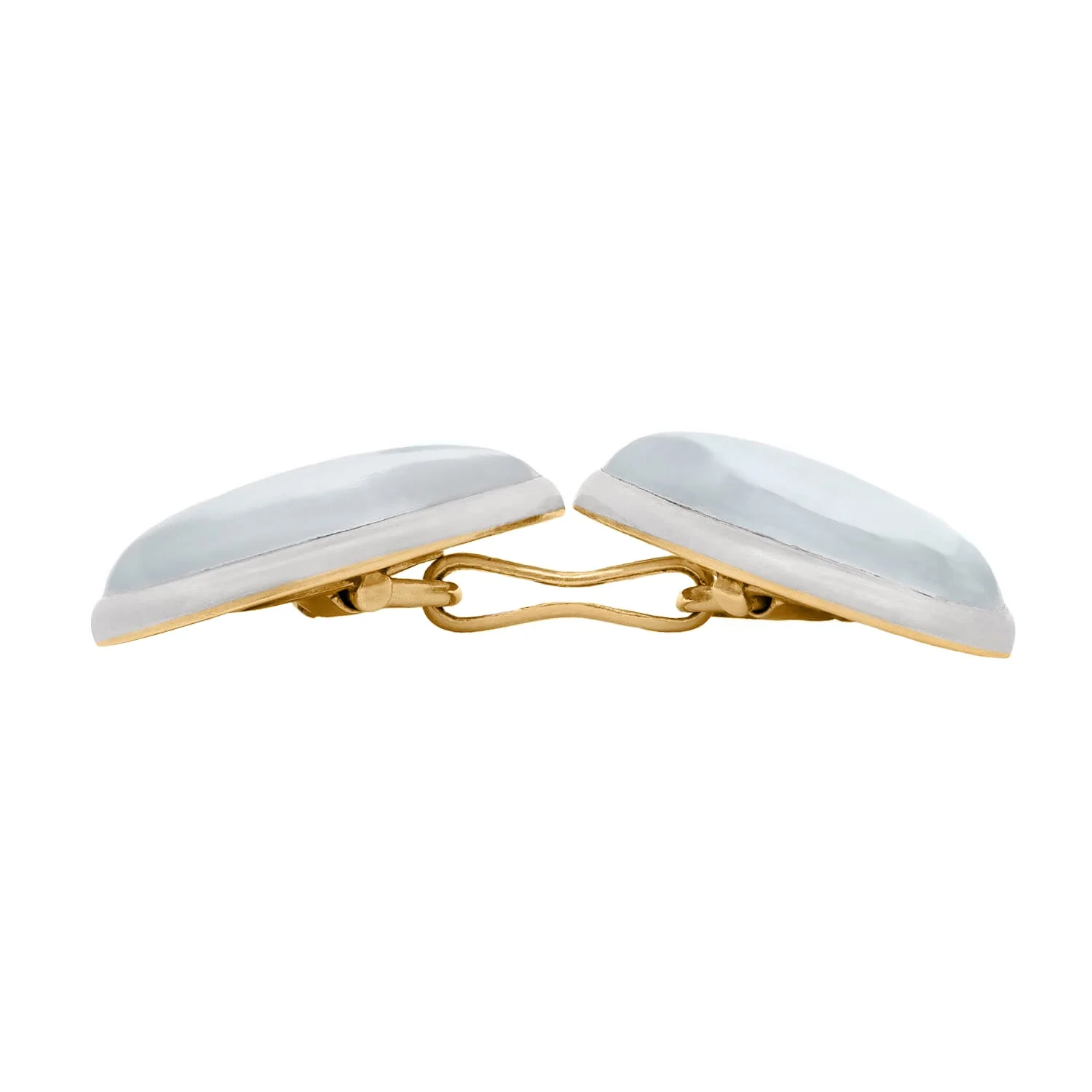 LARTER AND SONS Edwardian 14k/Platinum Topped Moonstone Cufflinks - Image 3