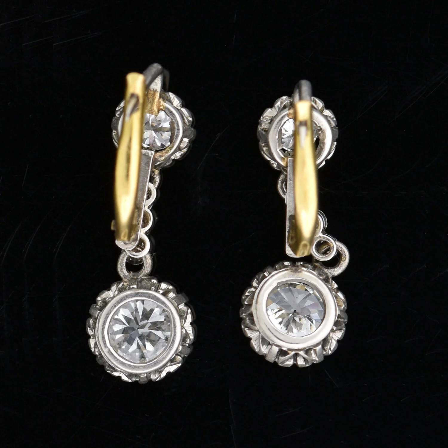 Late Art Deco Platinum Diamond Dangle Earrings 1.75ctw - Image 6