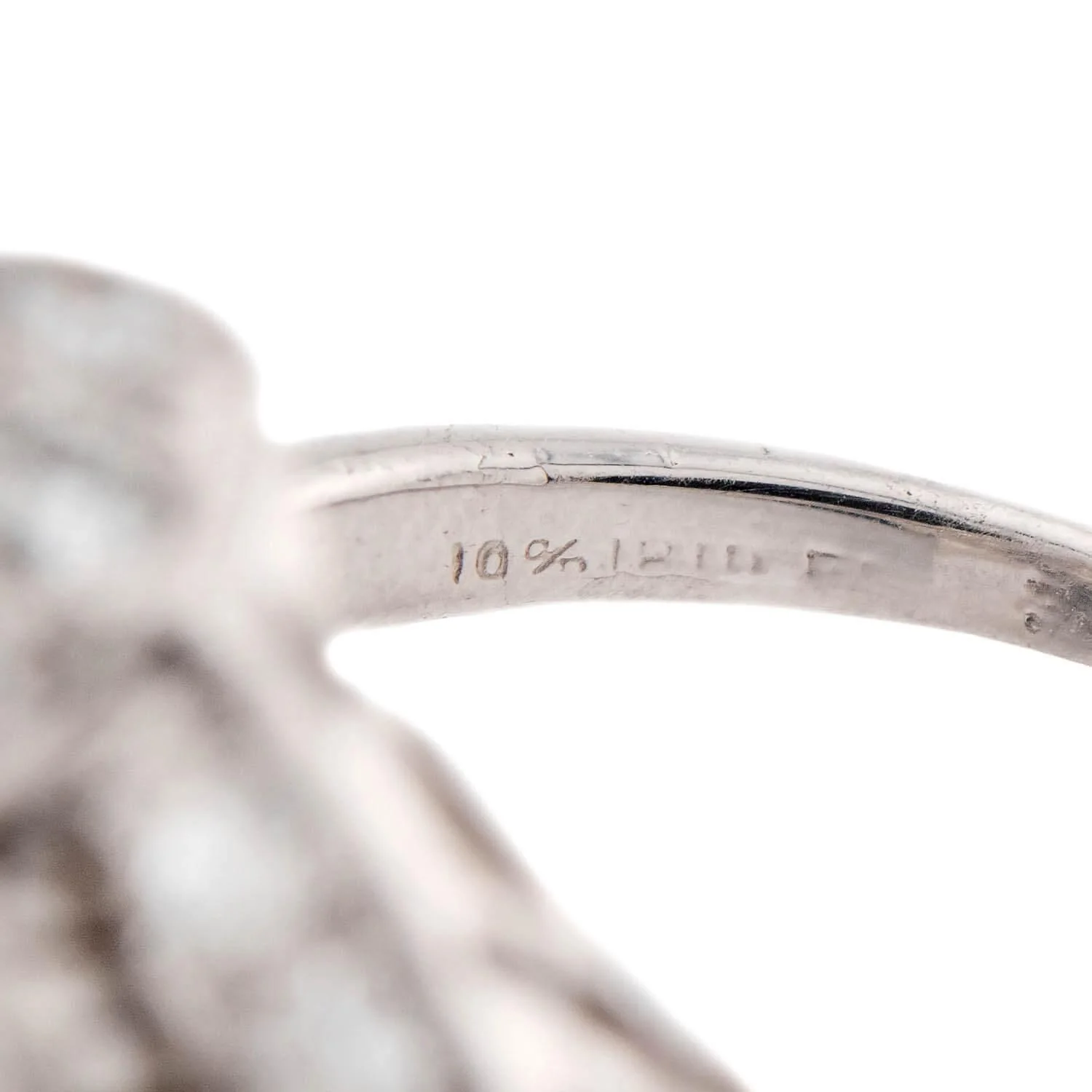 Late Art Deco Platinum Diamond Heart Motif Cluster Ring - Image 6