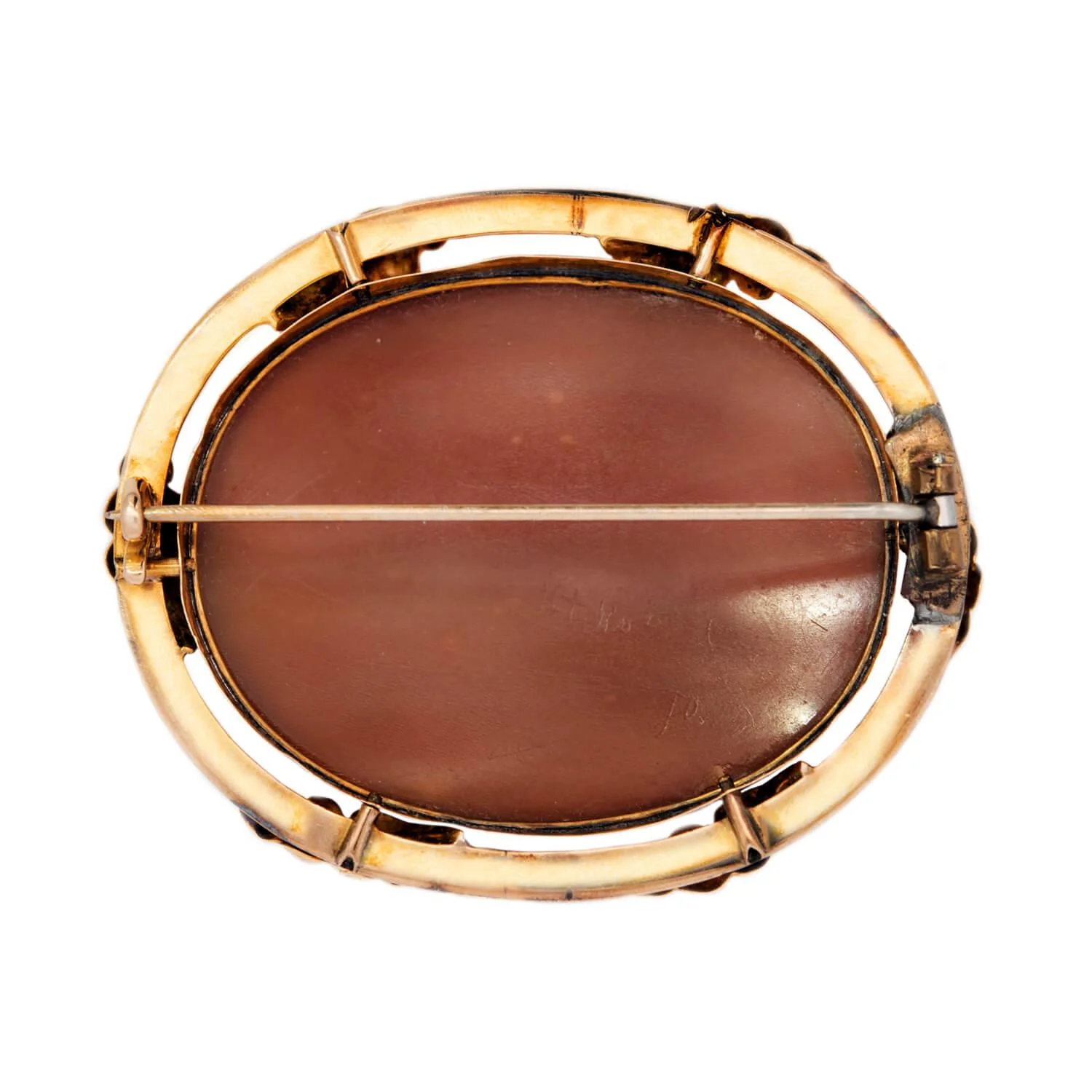 Late Victorian 14k Cameo Chariot Motif Pin - Image 3