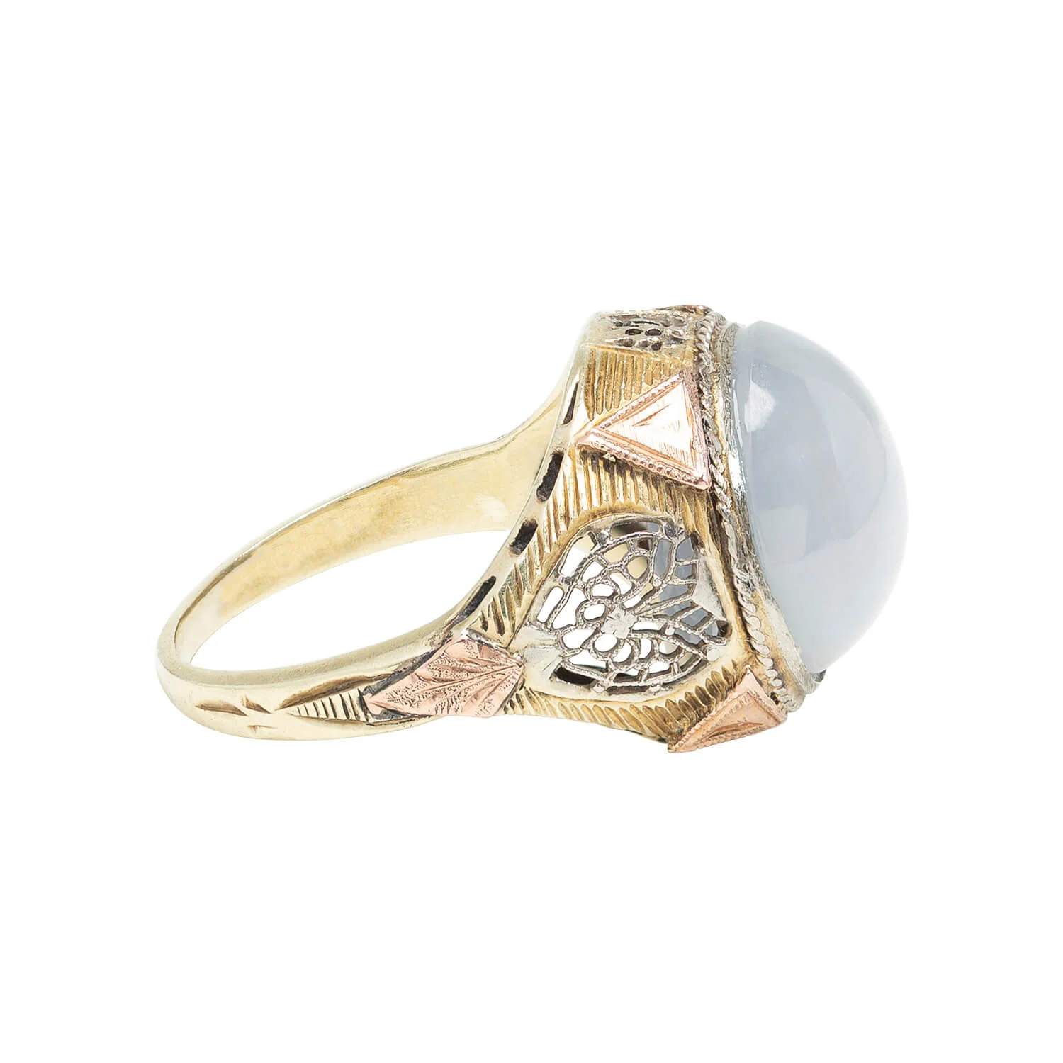 Late Victorian 14k/Platinum Star Sapphire Ring 15ctw+ - Image 2