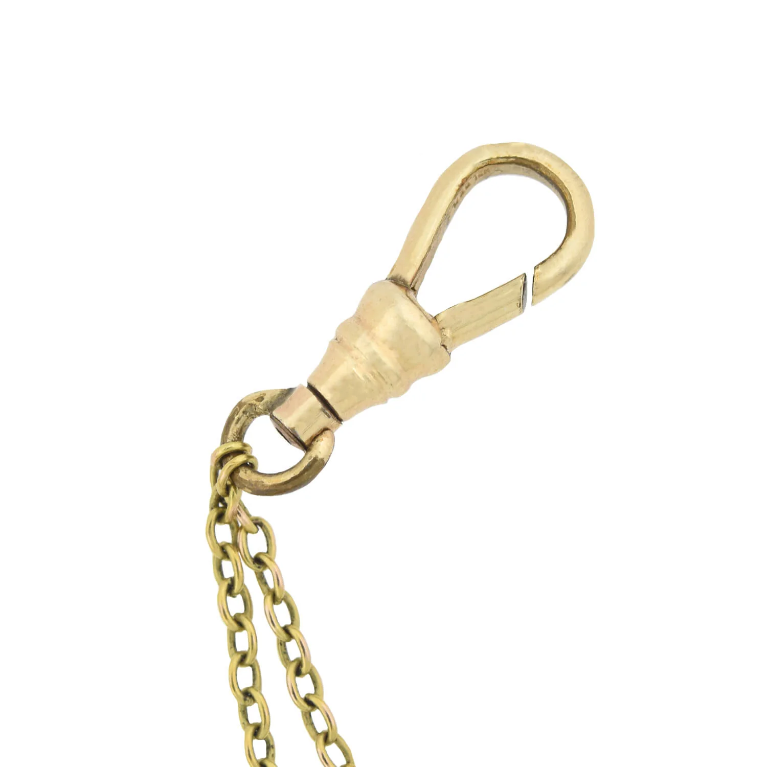 Late Victorian 14kt Rock Quartz Crystal + Jade Chain Necklace - Image 5