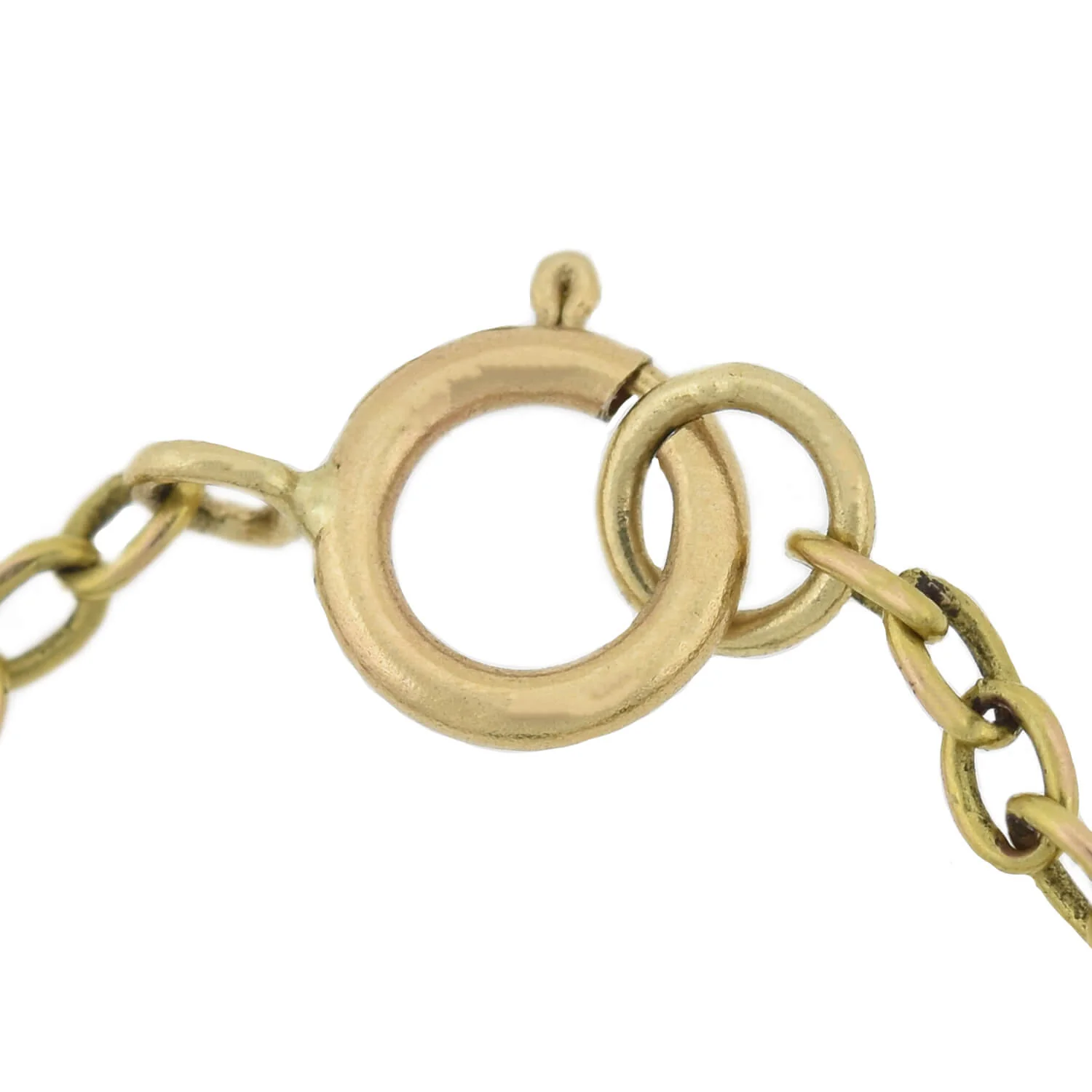 Late Victorian 14kt Rock Quartz Crystal + Jade Chain Necklace - Image 6