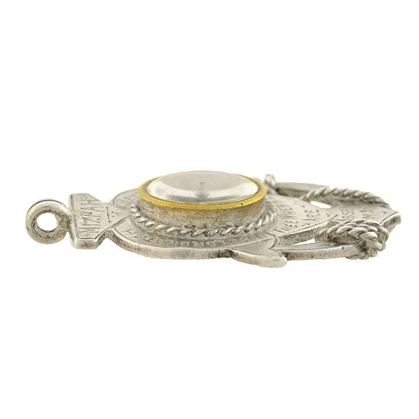 Late Victorian Sterling "Faith, Hope & Charity" Mizpah Compass Pendant - Image 4