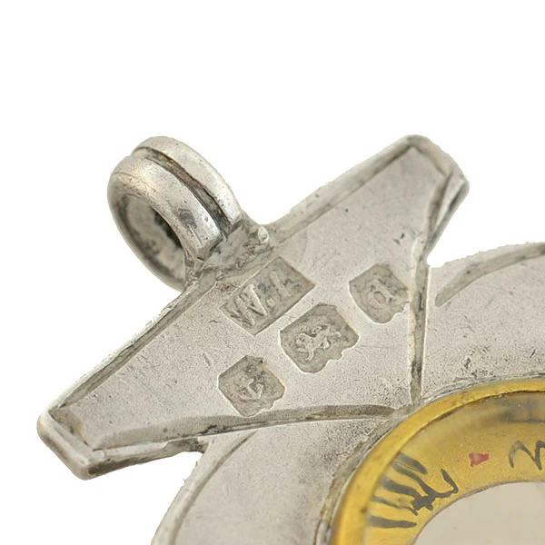 Late Victorian Sterling "Faith, Hope & Charity" Mizpah Compass Pendant - Image 6