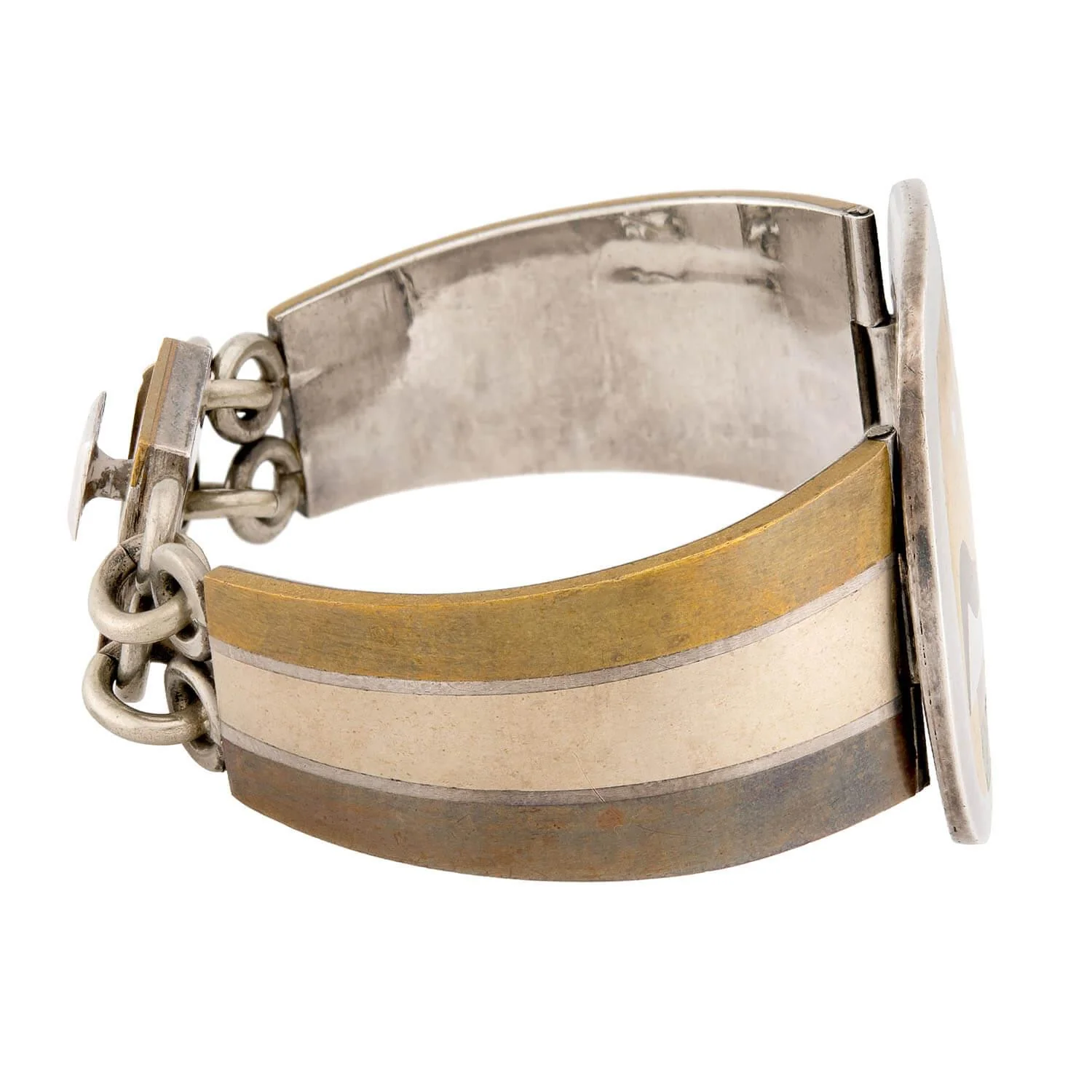 LOS CASTILLO Retro Mixed Metal Turquoise and Enamel Bracelet - Image 2