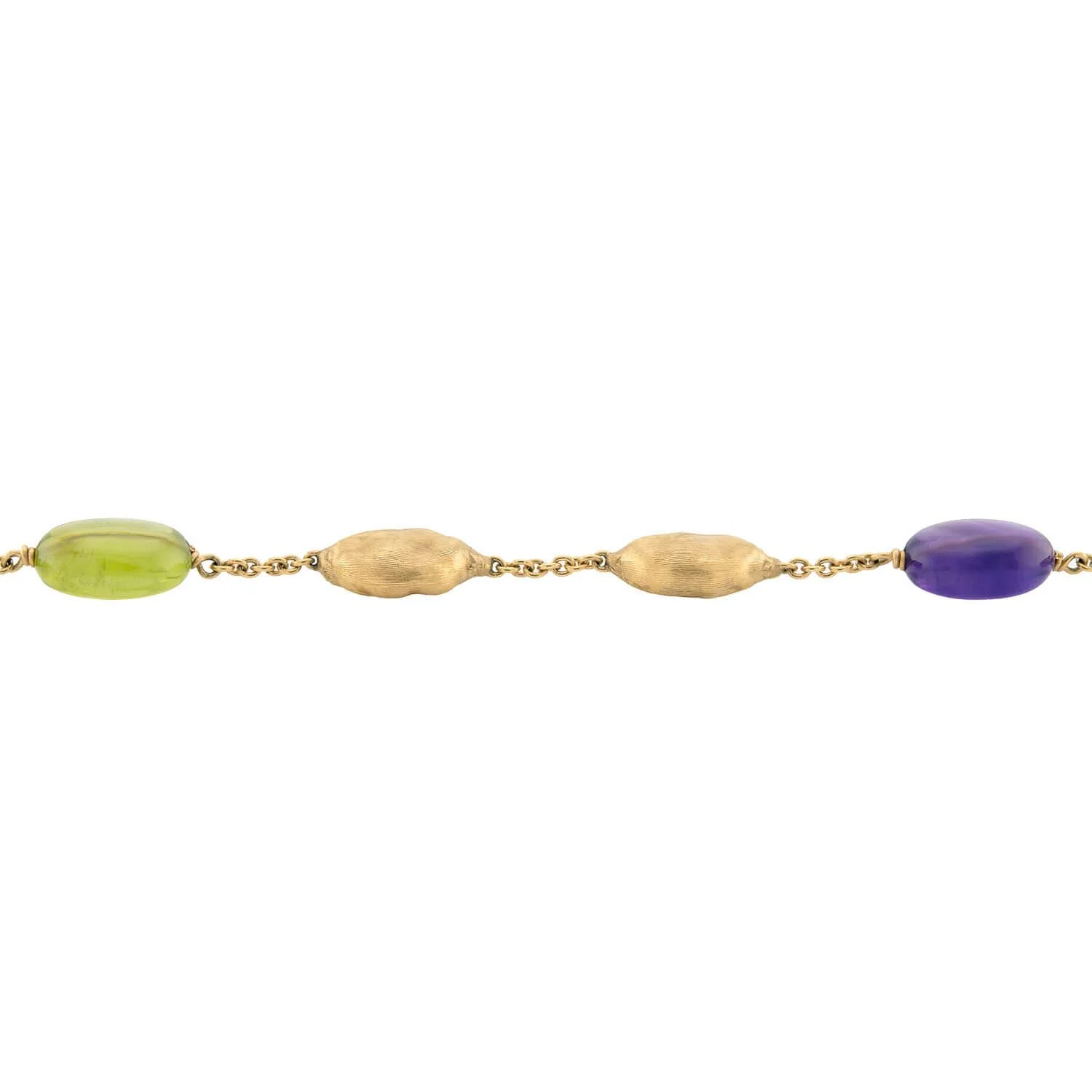 MARCO BICEGO Estate Italian 18k Amethyst, Garnet, & Peridot Bead Necklace - Image 3