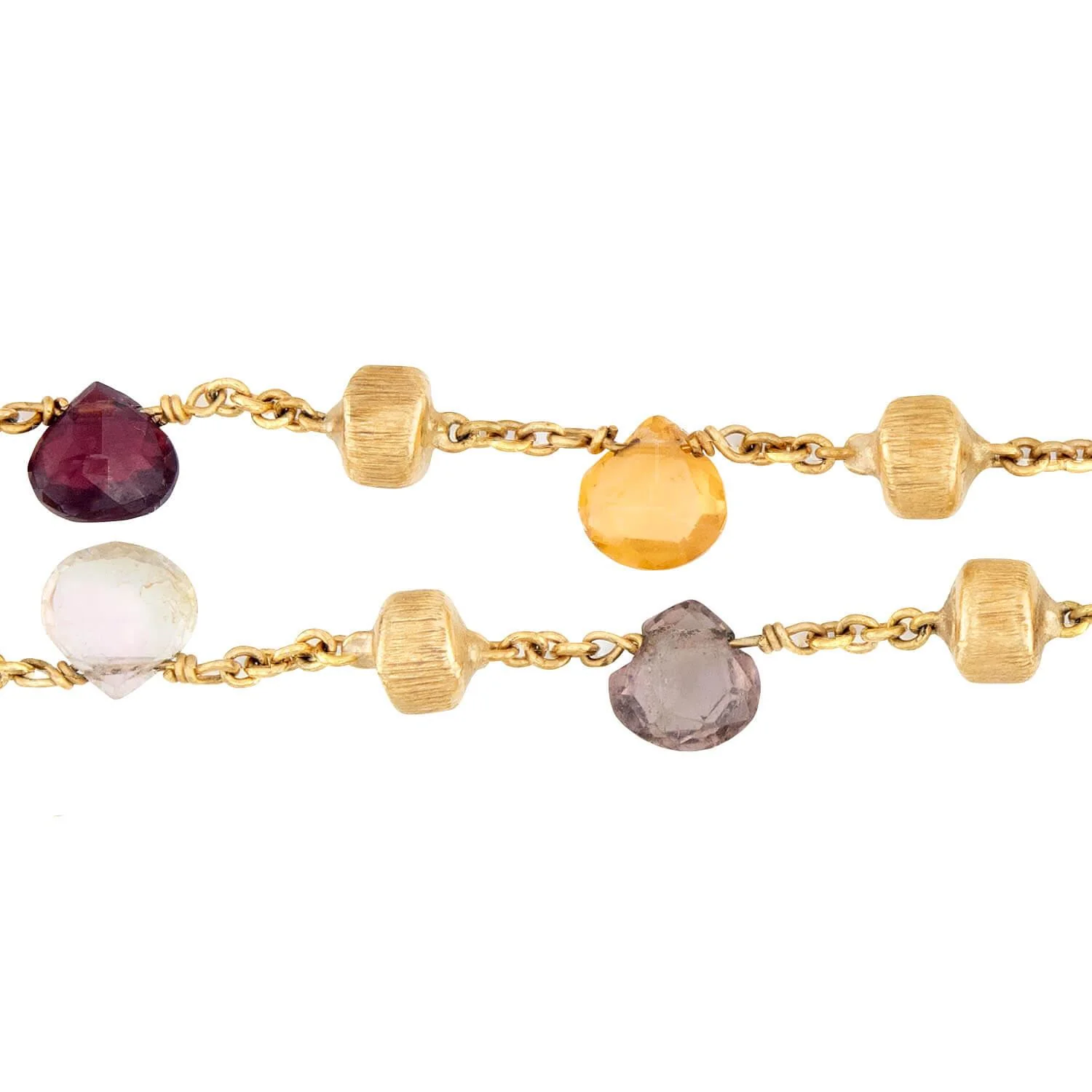 MARCO BICEGO Estate Italian 18k Multi-Stone Lariat Necklace - Image 3