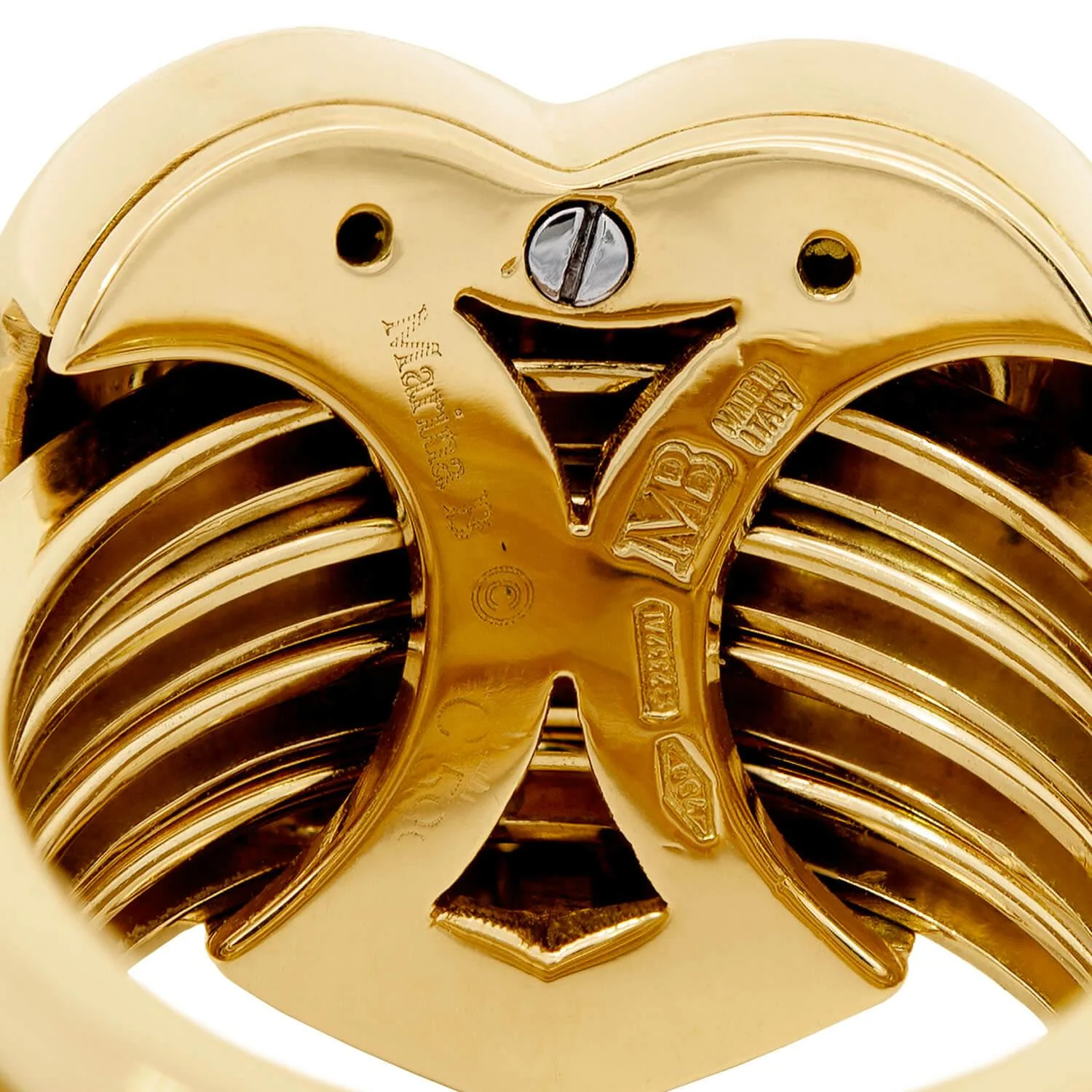 MARINA B Estate 18k Diamond Four Band Heart Ring .65ctw - Image 6