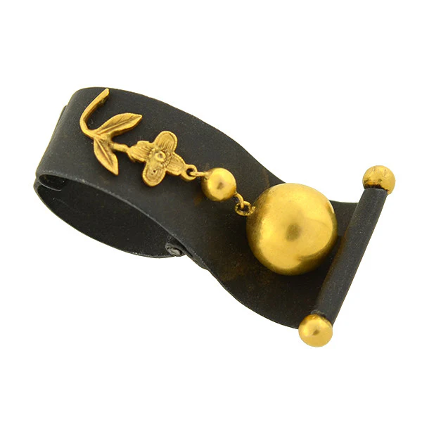 MARSH & CO. Vintage 18kt Blackened Steel Clip Earrings - Image 2